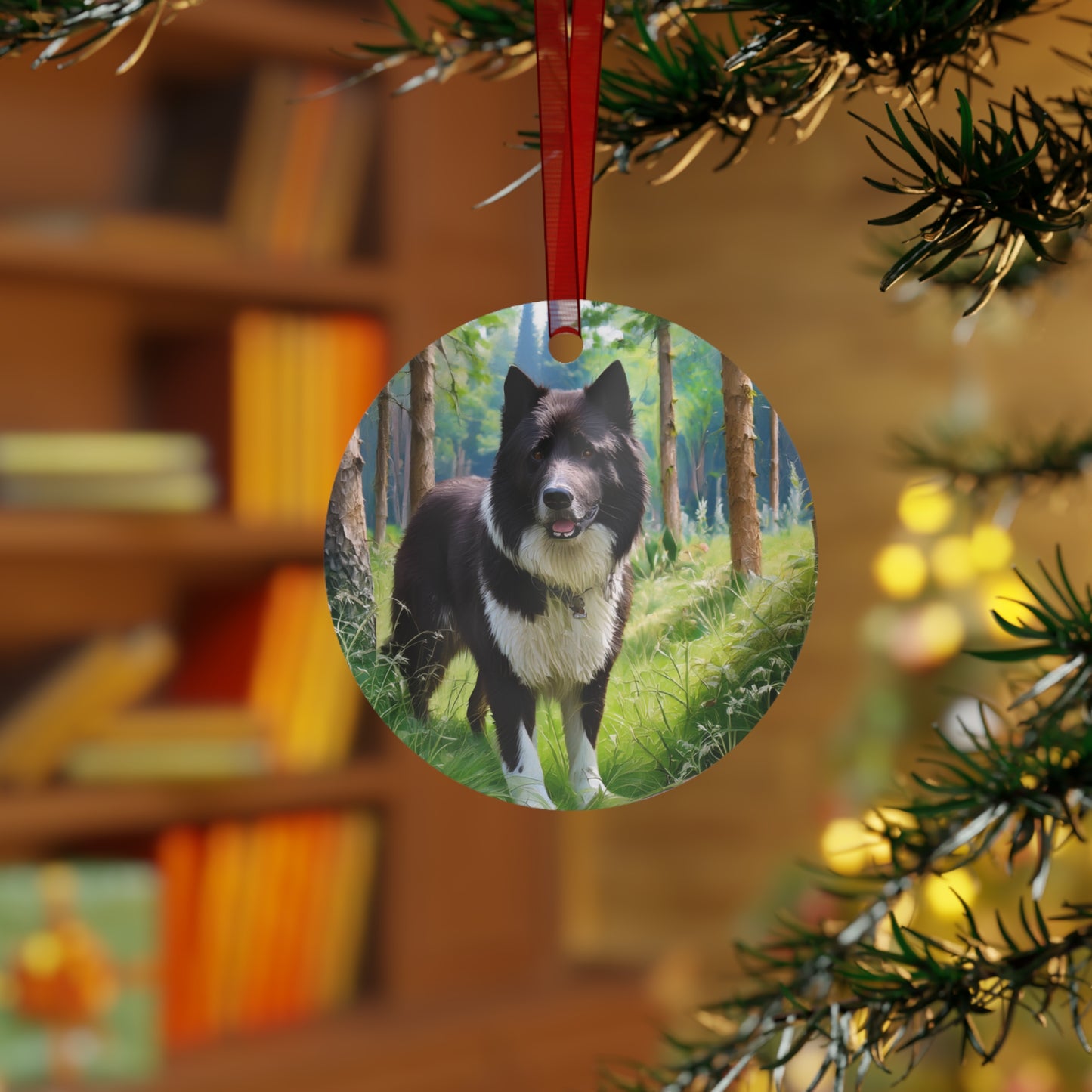 Karelian Bear Dog Metal Ornaments