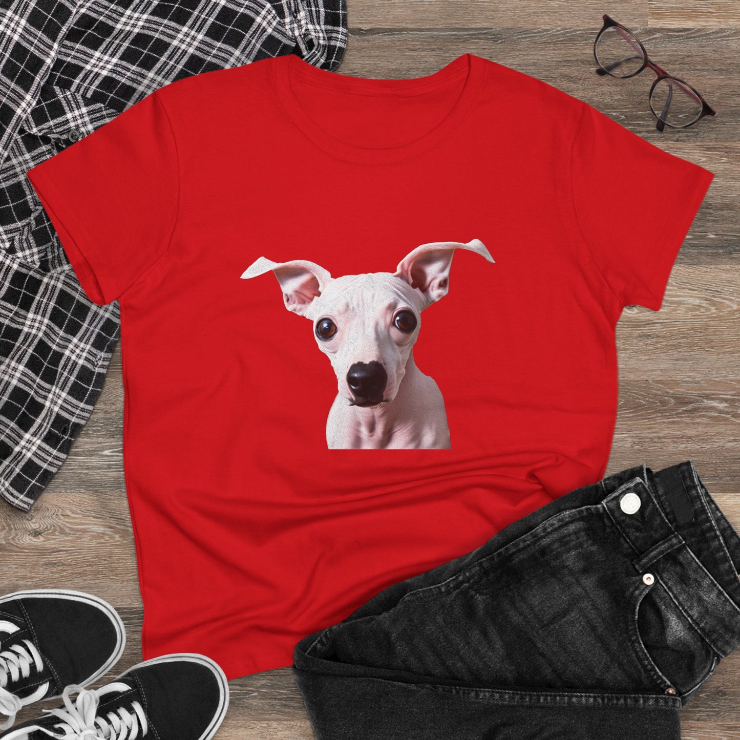 American Hairless Terrier Women's Midweight Cotton Tee