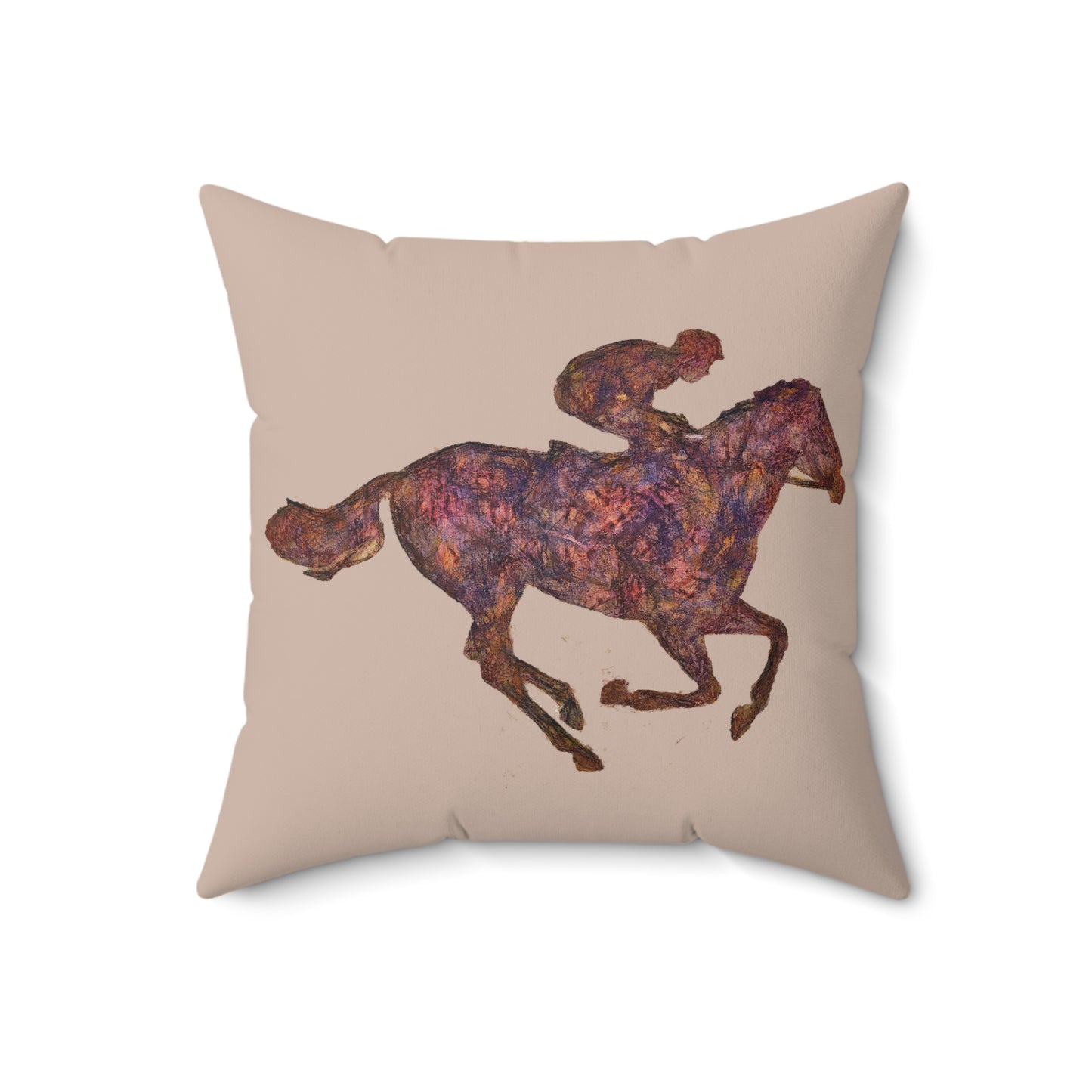 Race Horse - Spun Polyester Throw Pillow