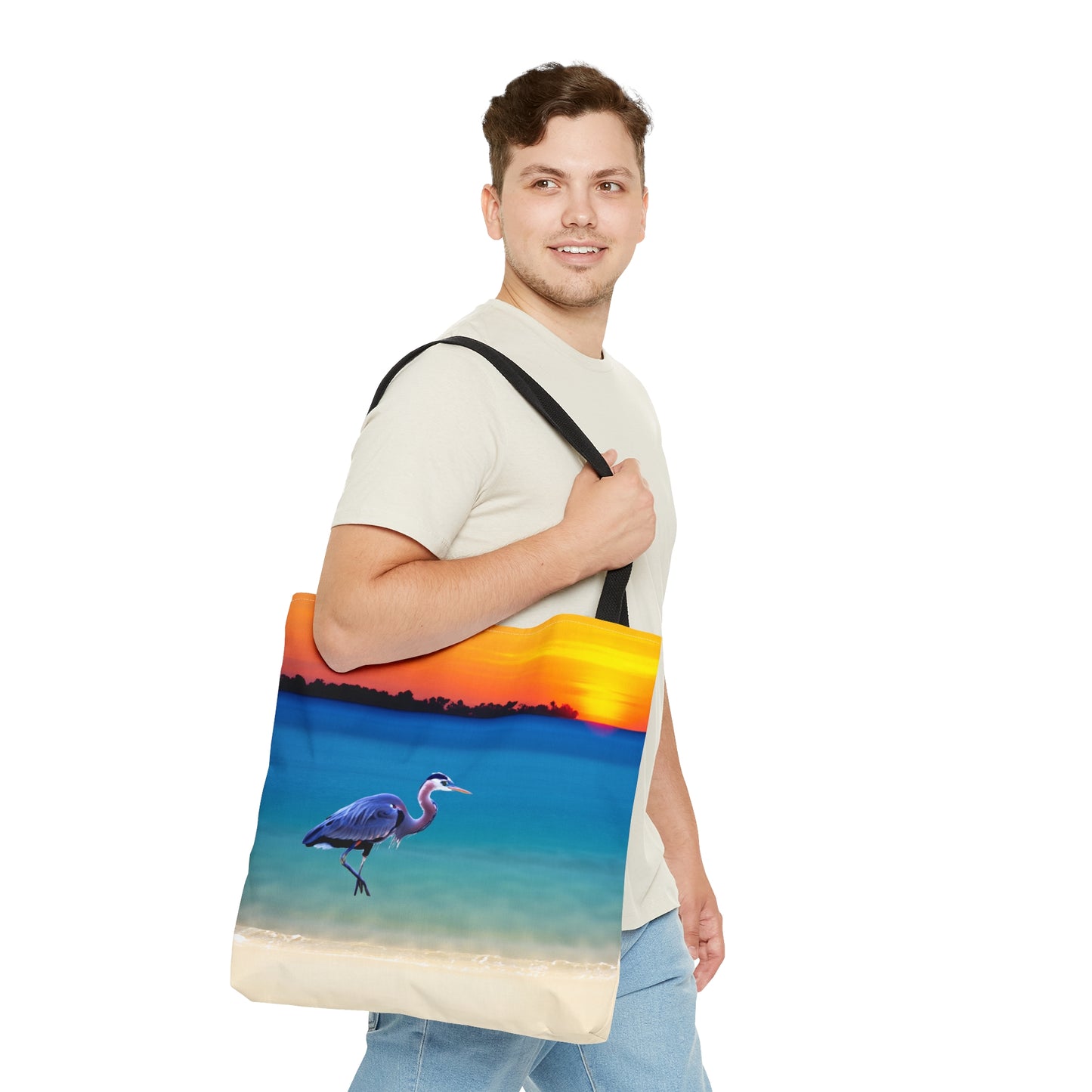 Blue Heron in Sunset - Tote Bag