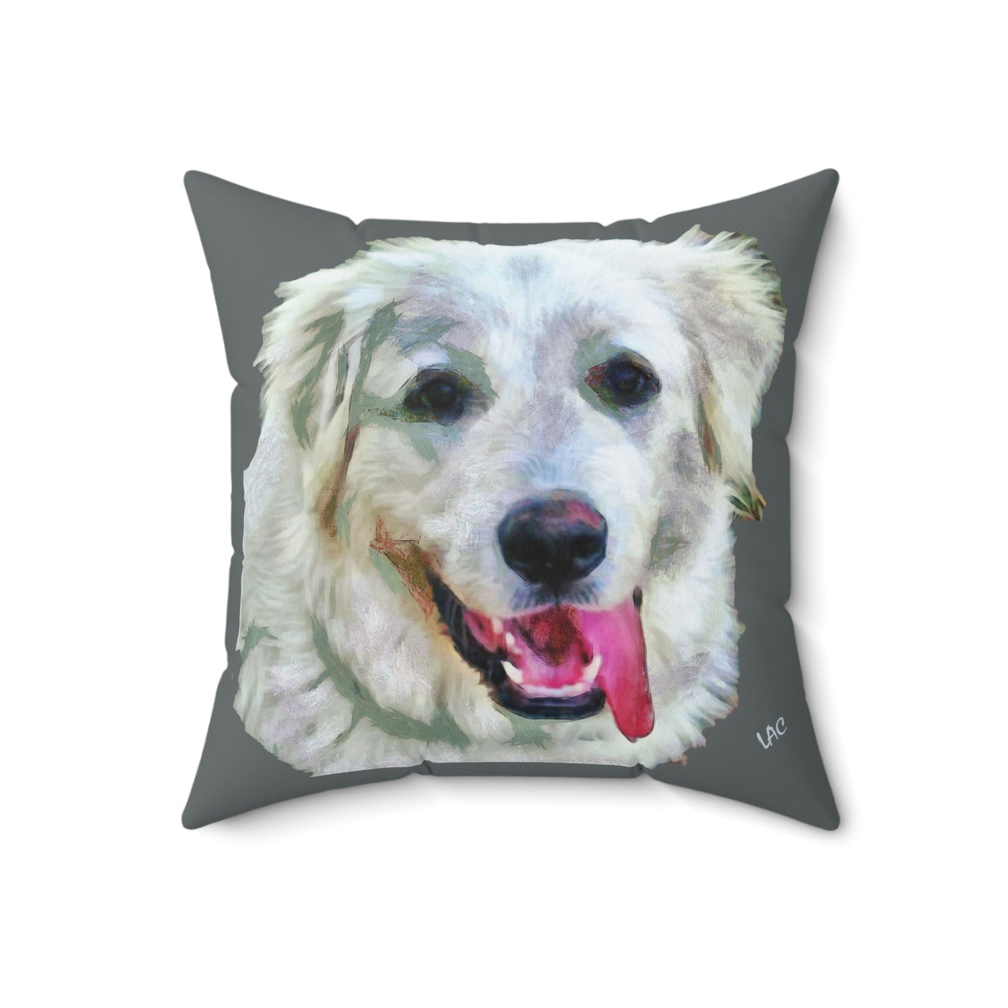 Great Pyrenees Spun Polyester Throw Pillow