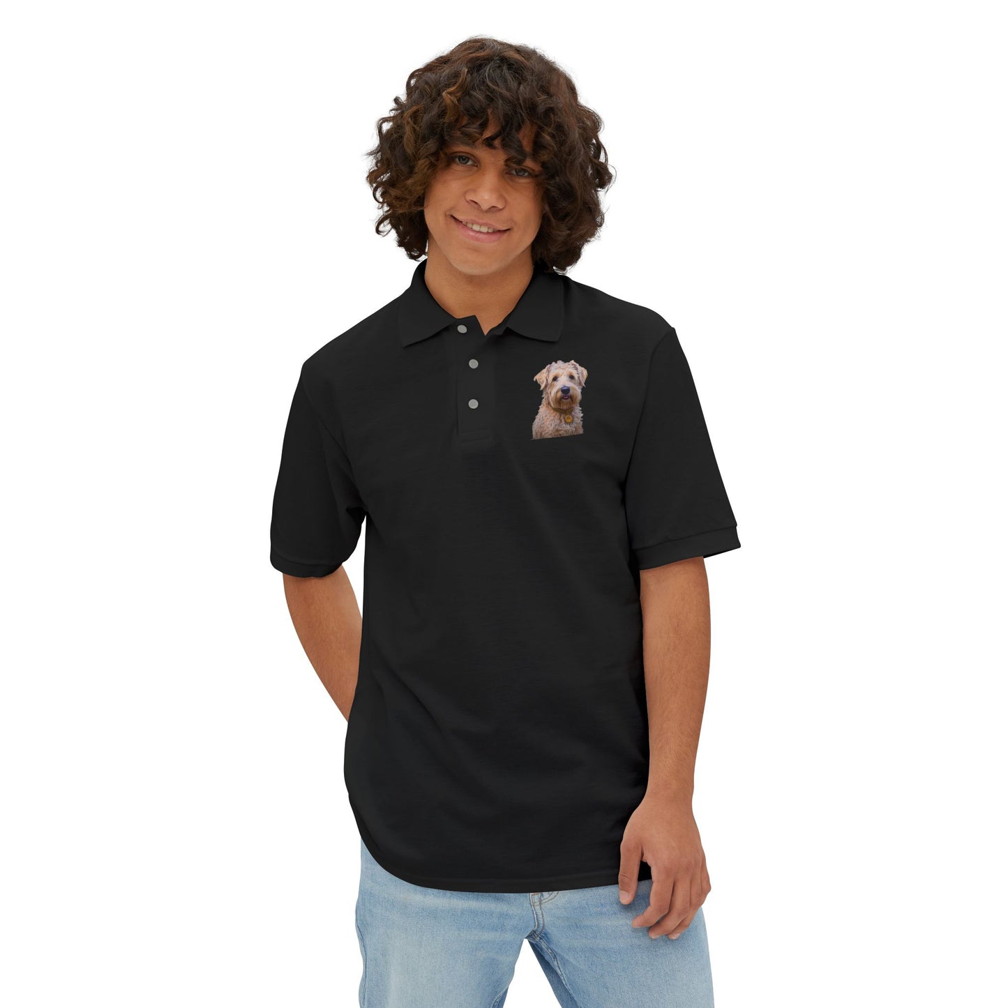 Soft Coated Wheaten Terrier Men's Piqué Polo Shirt