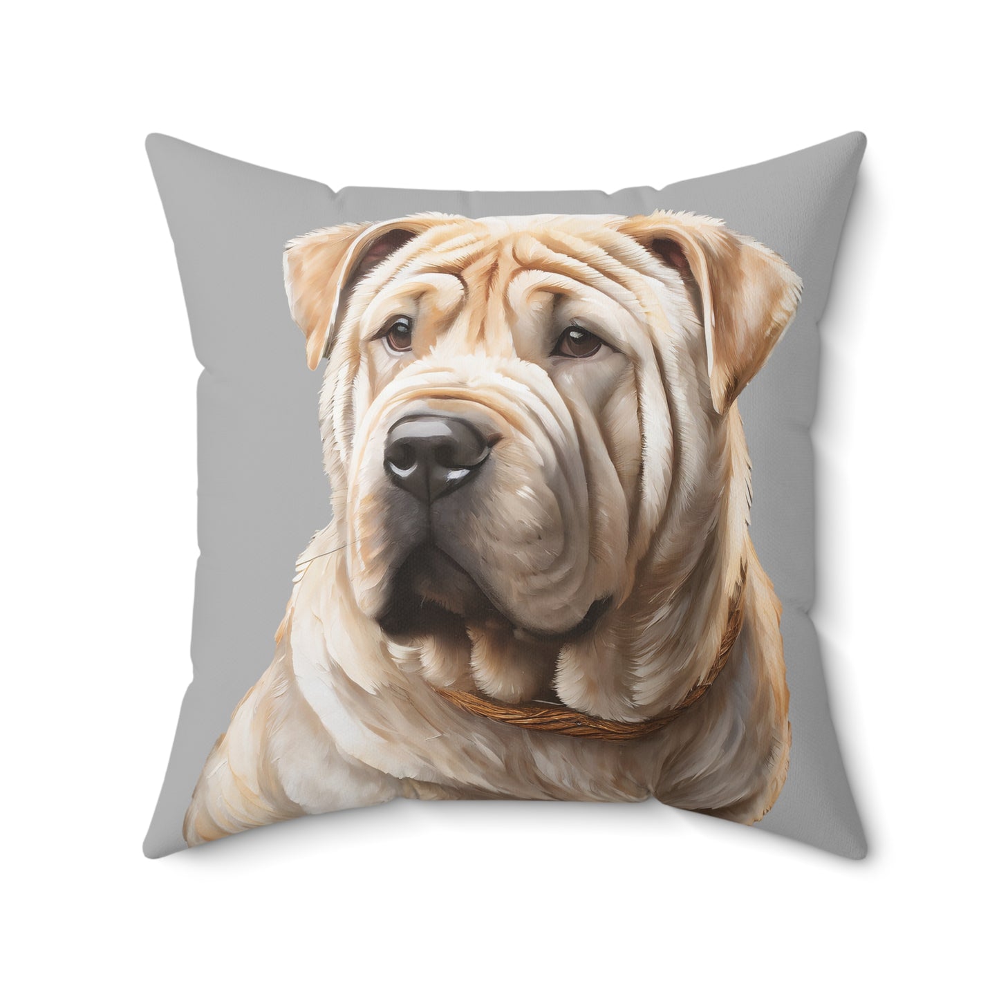 Chinese Shar-Pei Spun Polyester Square Pillow