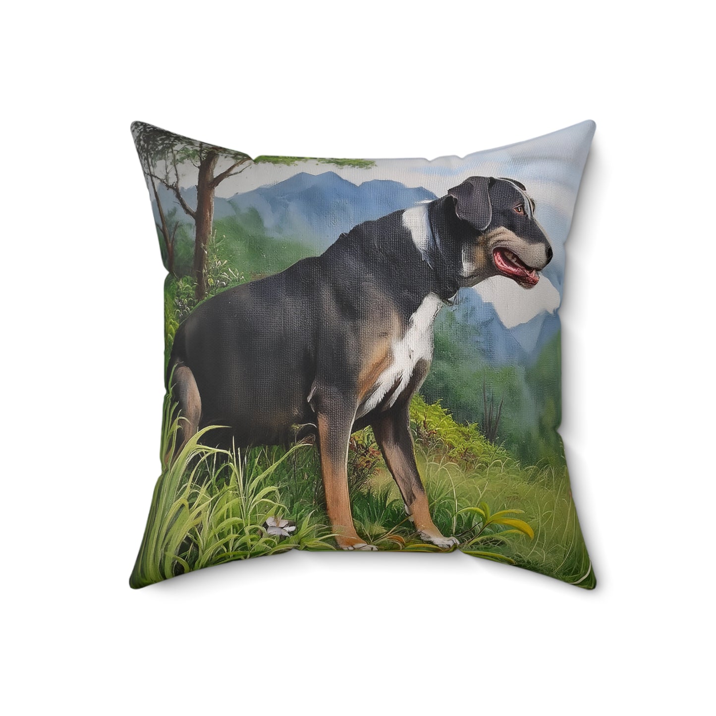 Mountain Cuir Spun Polyester Throw Pillow