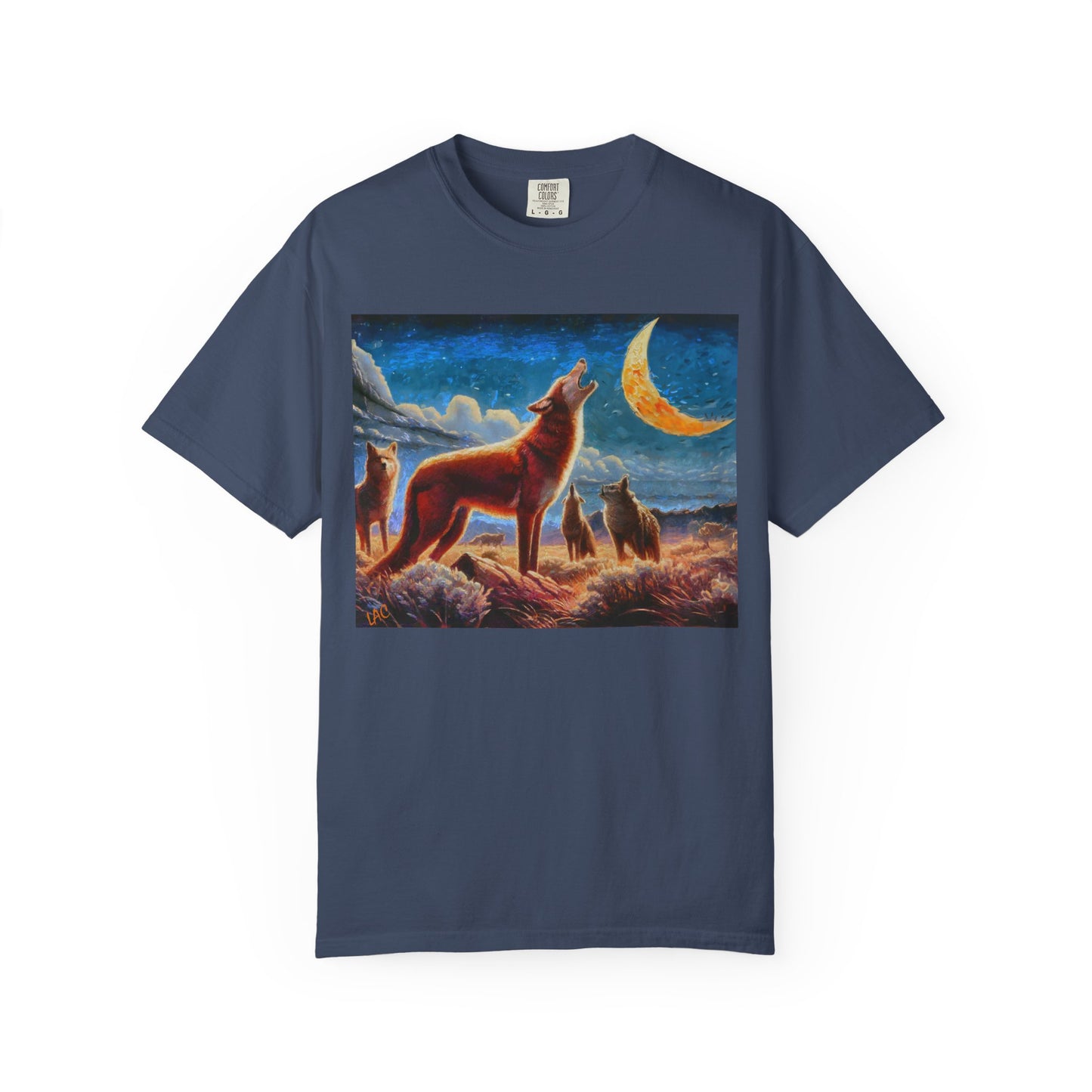 Coyotes under Moonlight Unisex Relaxed Fit Garment-Dyed T-shirt