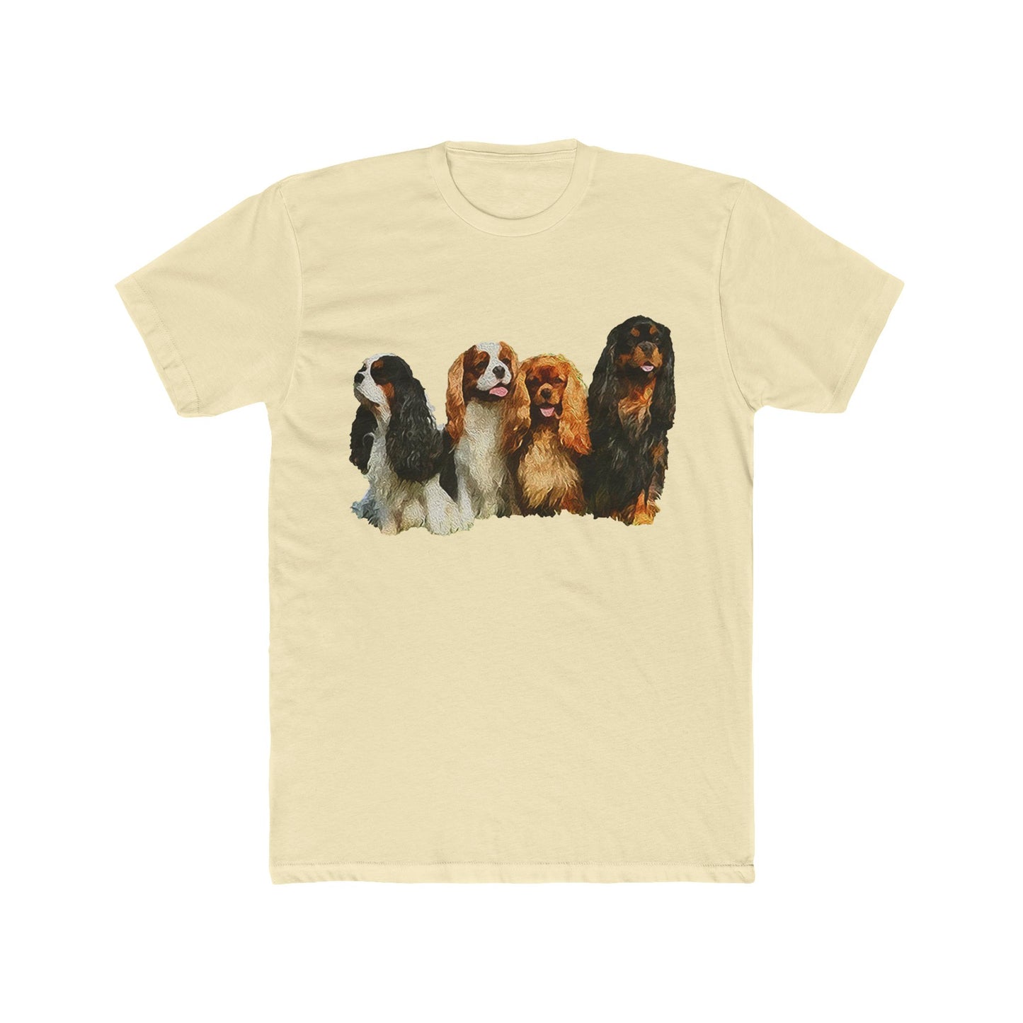 King Charles Spaniels 'Cavalier Club' Men's Fitted Cotton Crew Tee