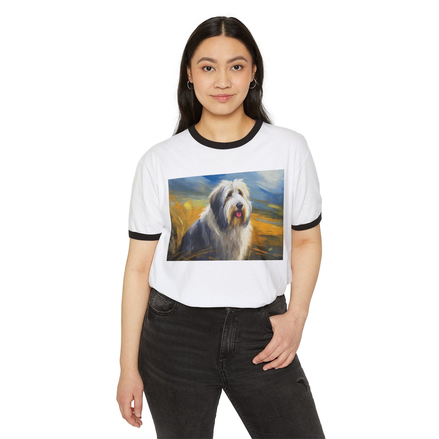 Old English Sheepdog Classic Cotton Ringer T-Shirt