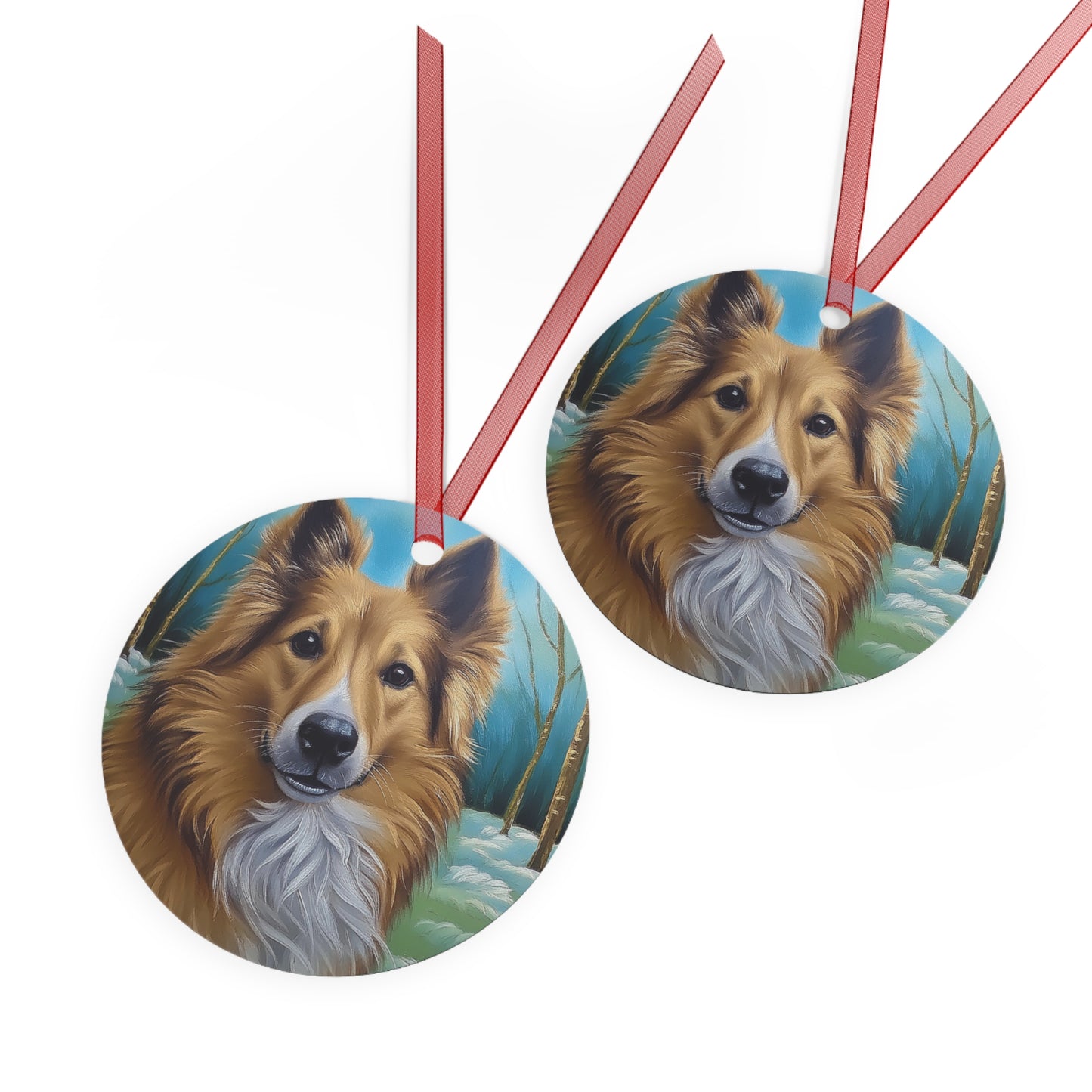 Charming Icelandic Sheepdog Metal Ornaments