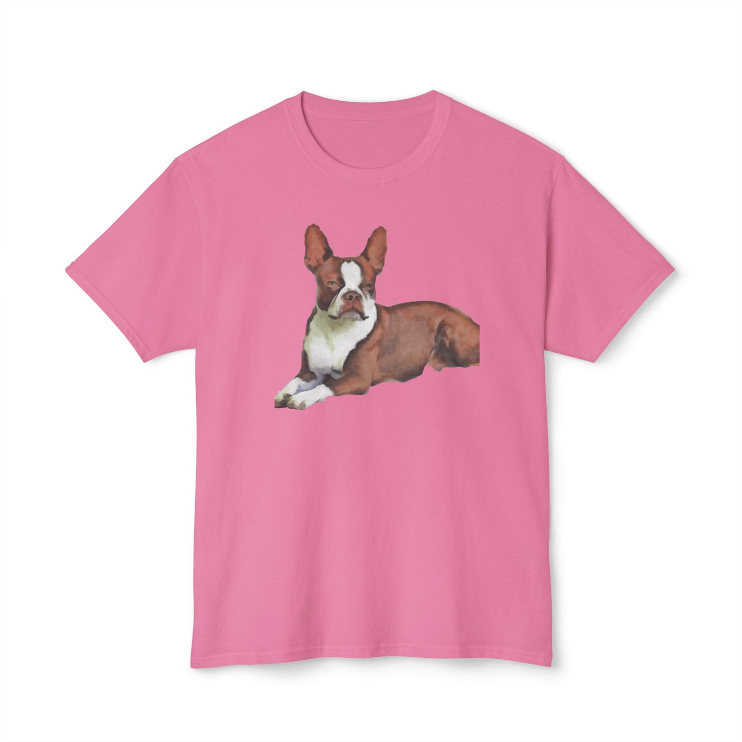 Boston Terrier Brown & White Pre-shrunk Unisex Cotton Tee