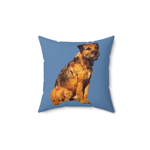 'Andrew' Border Terrier Fine Art Spun Polyester Throw Pillow