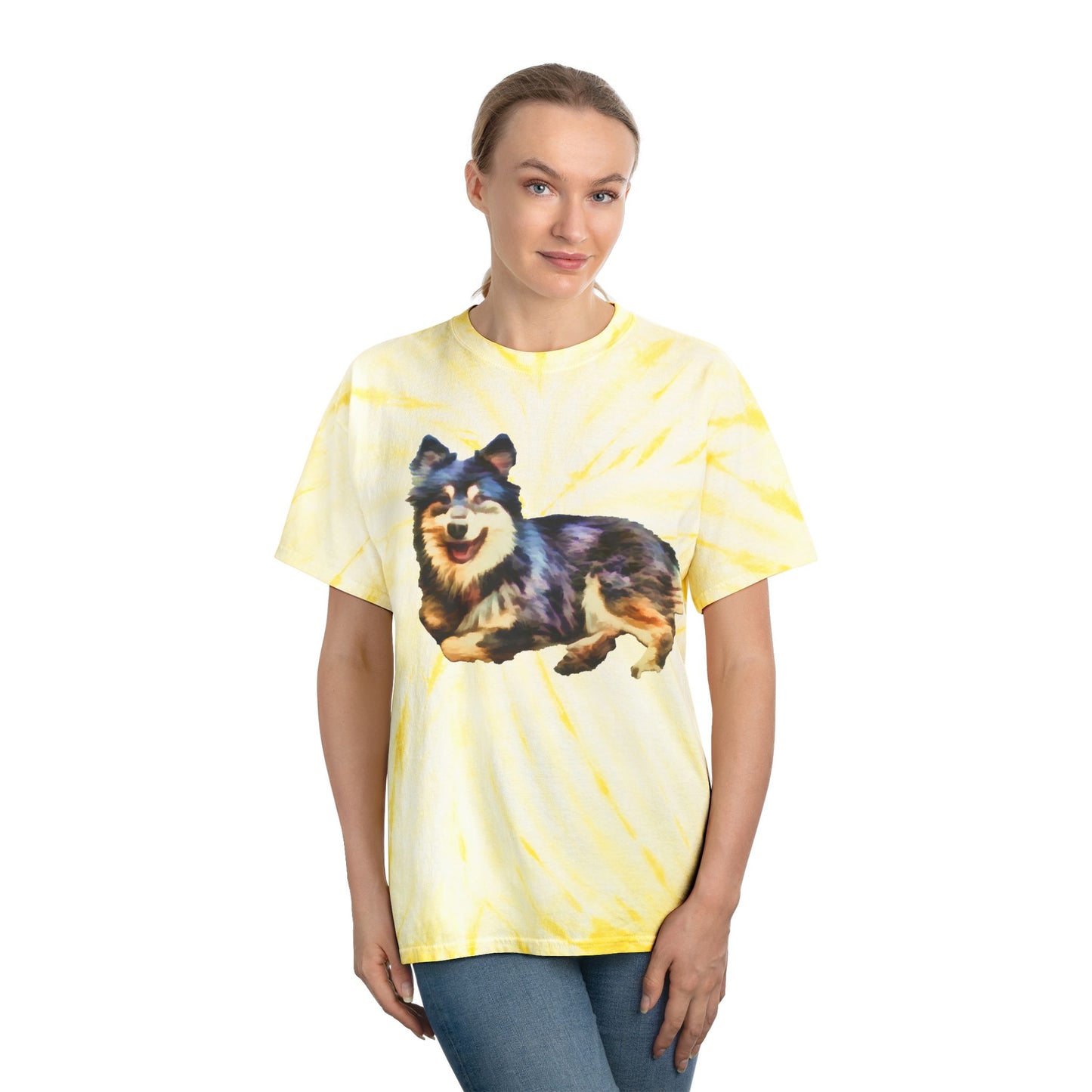 Finnish Lapphund Unisex Cotton Tie-Dye Tee, Cyclone