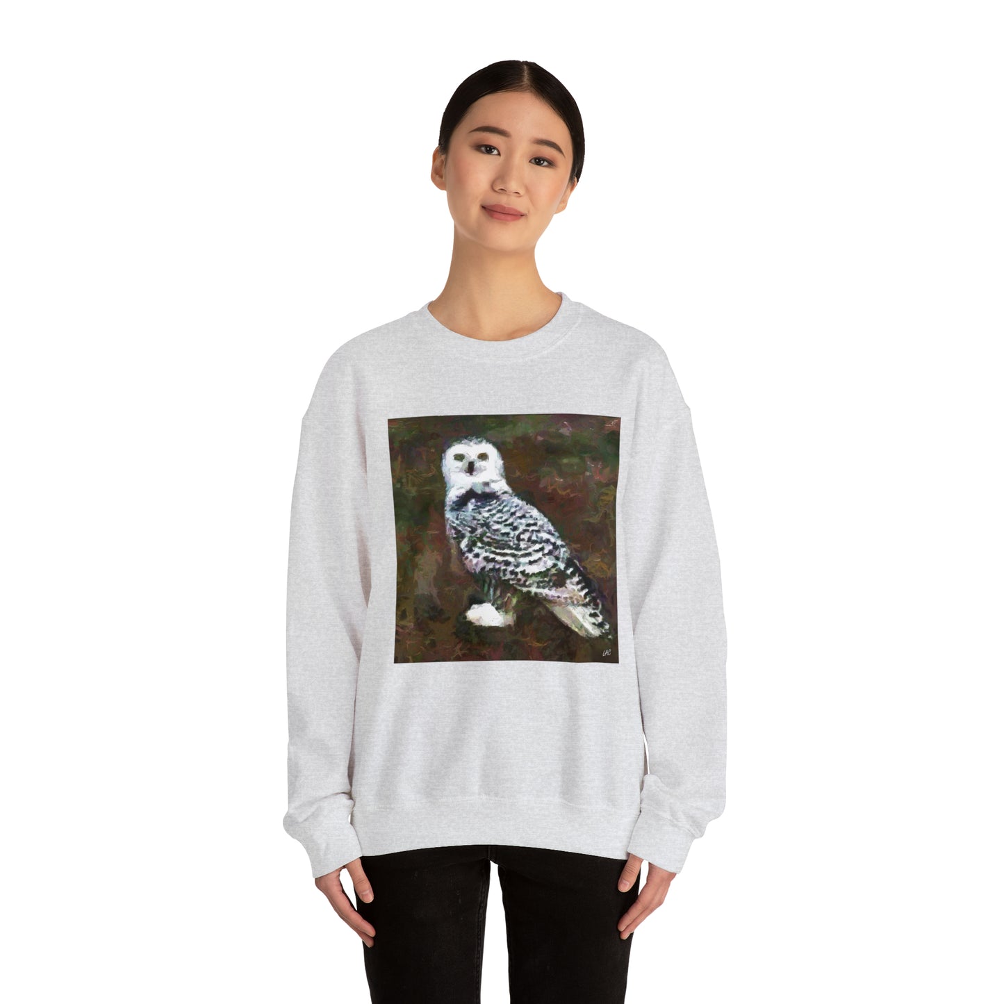 Snowy White Owl Unisex 50/50 Crewneck Sweatshirt