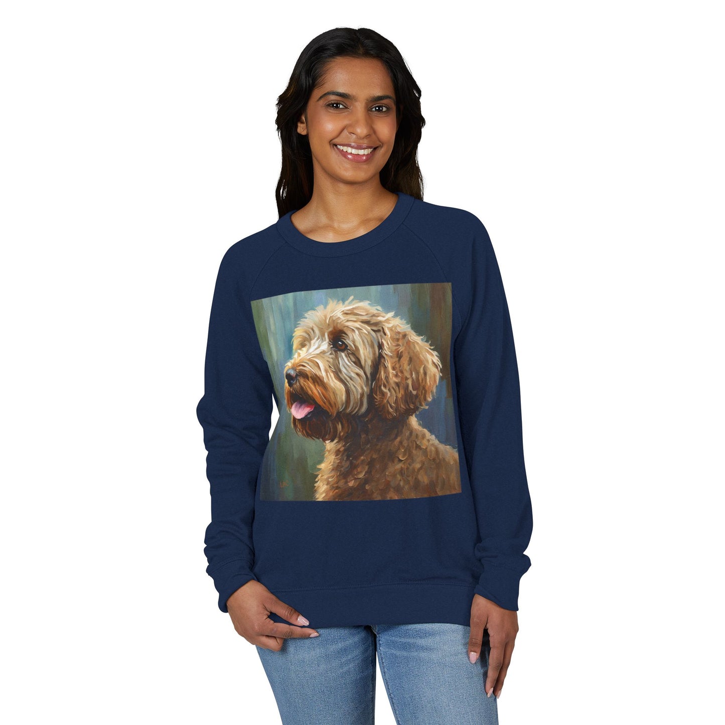 Labradoodle Unisex French Terry Raglan Crewneck