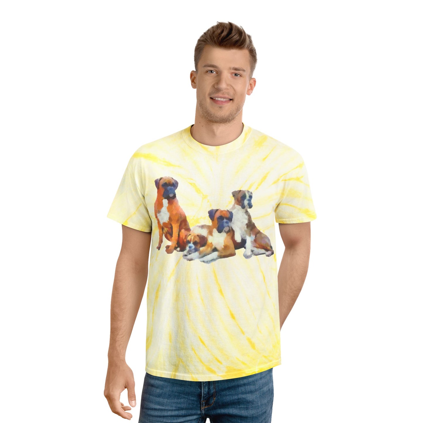 Boxer Quartet Unisex Cotton Tie-Dye Tee in Cyclone