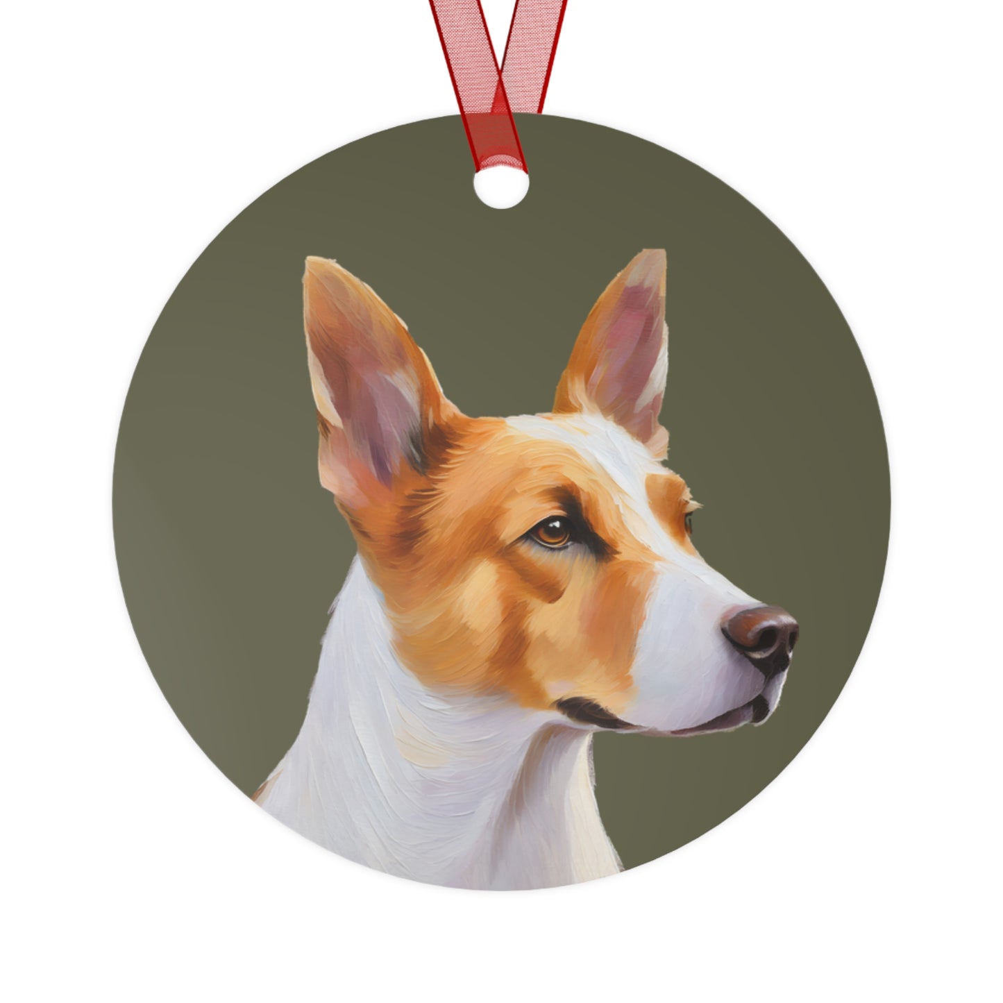 Canaan Dog of Israel Christmas Tree Metal Ornament