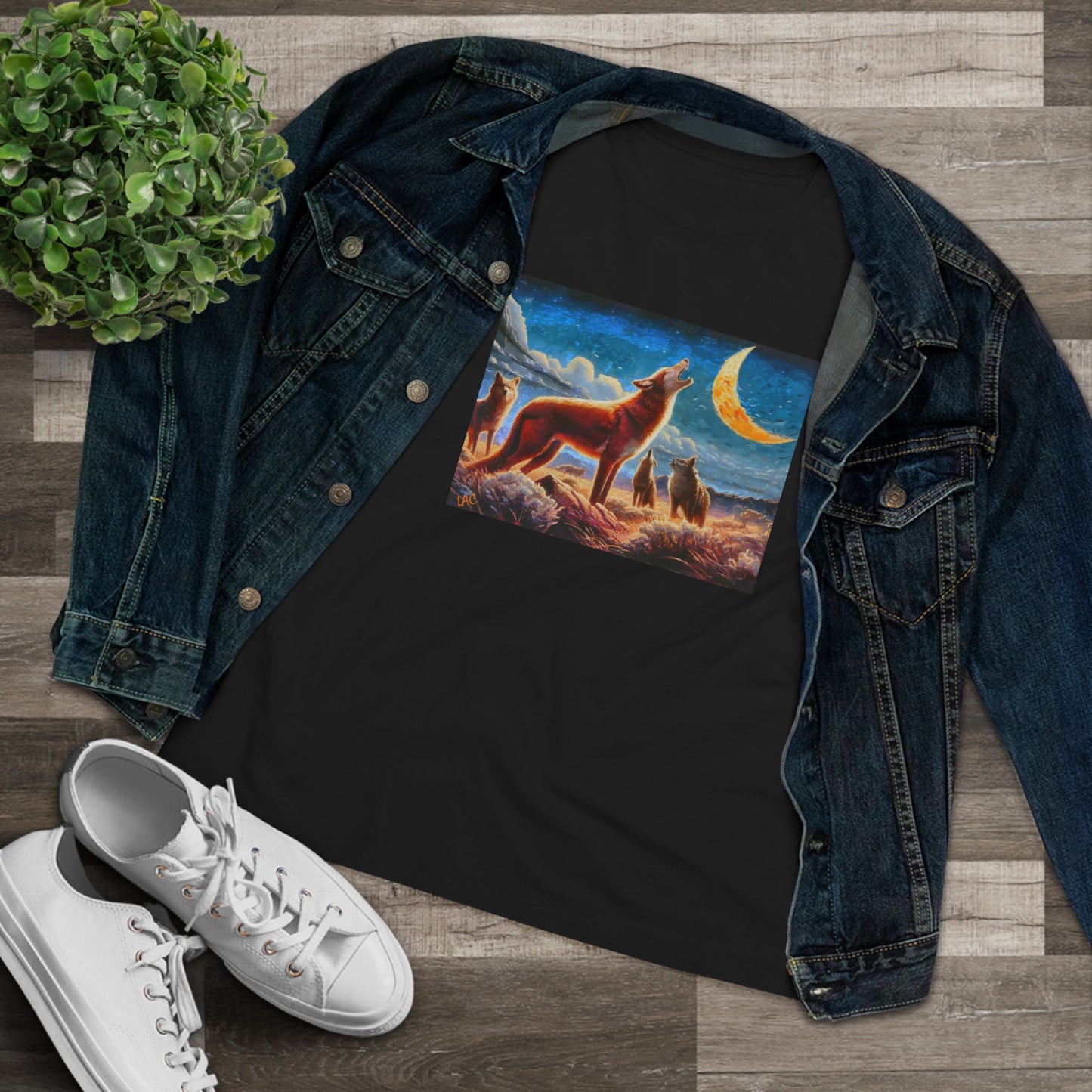 Coyotees in Moonlight Women's Relaxed Fit Cotton Tee