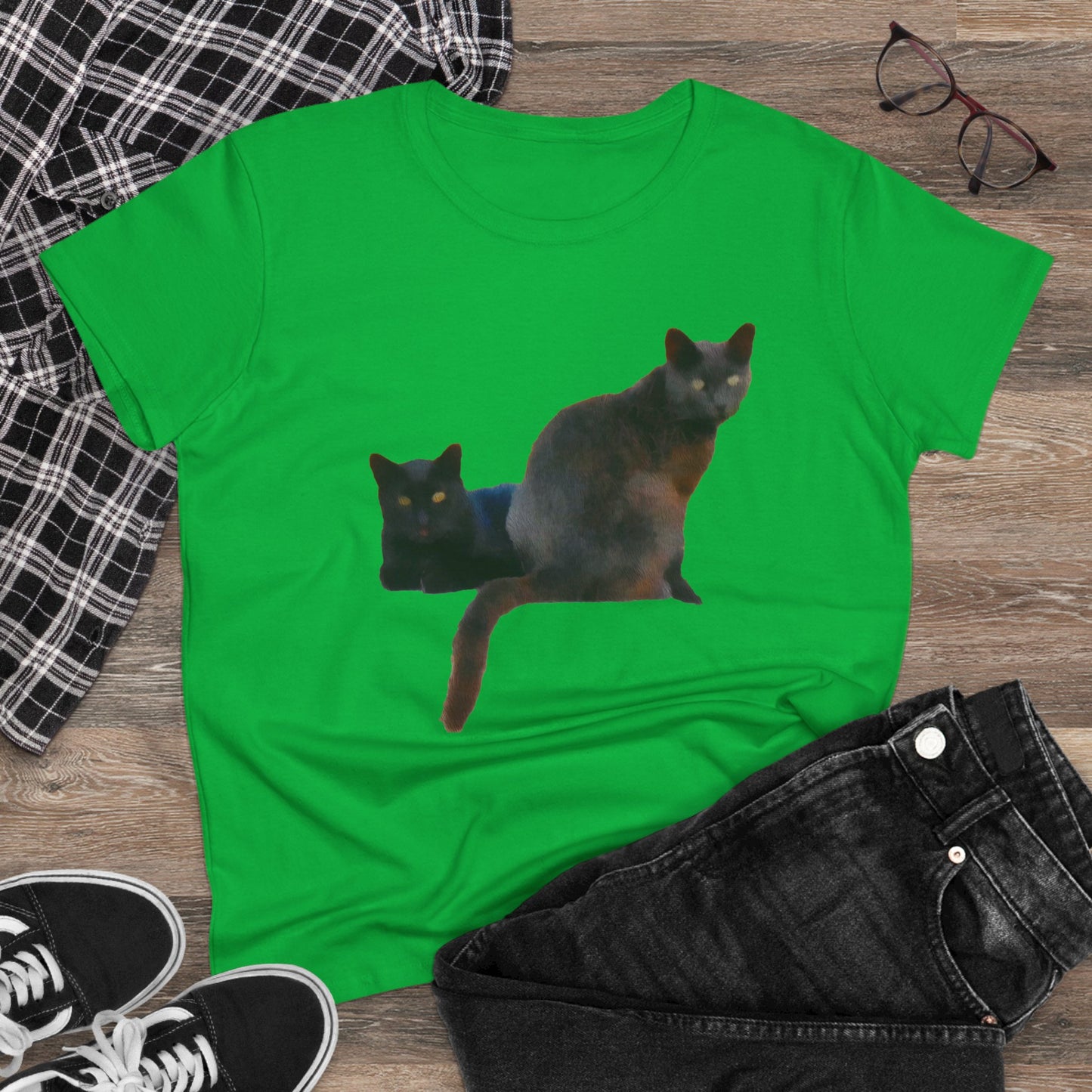Cats of Greece 'Sifnos Sisters' Women's Midweight Cotton Tee