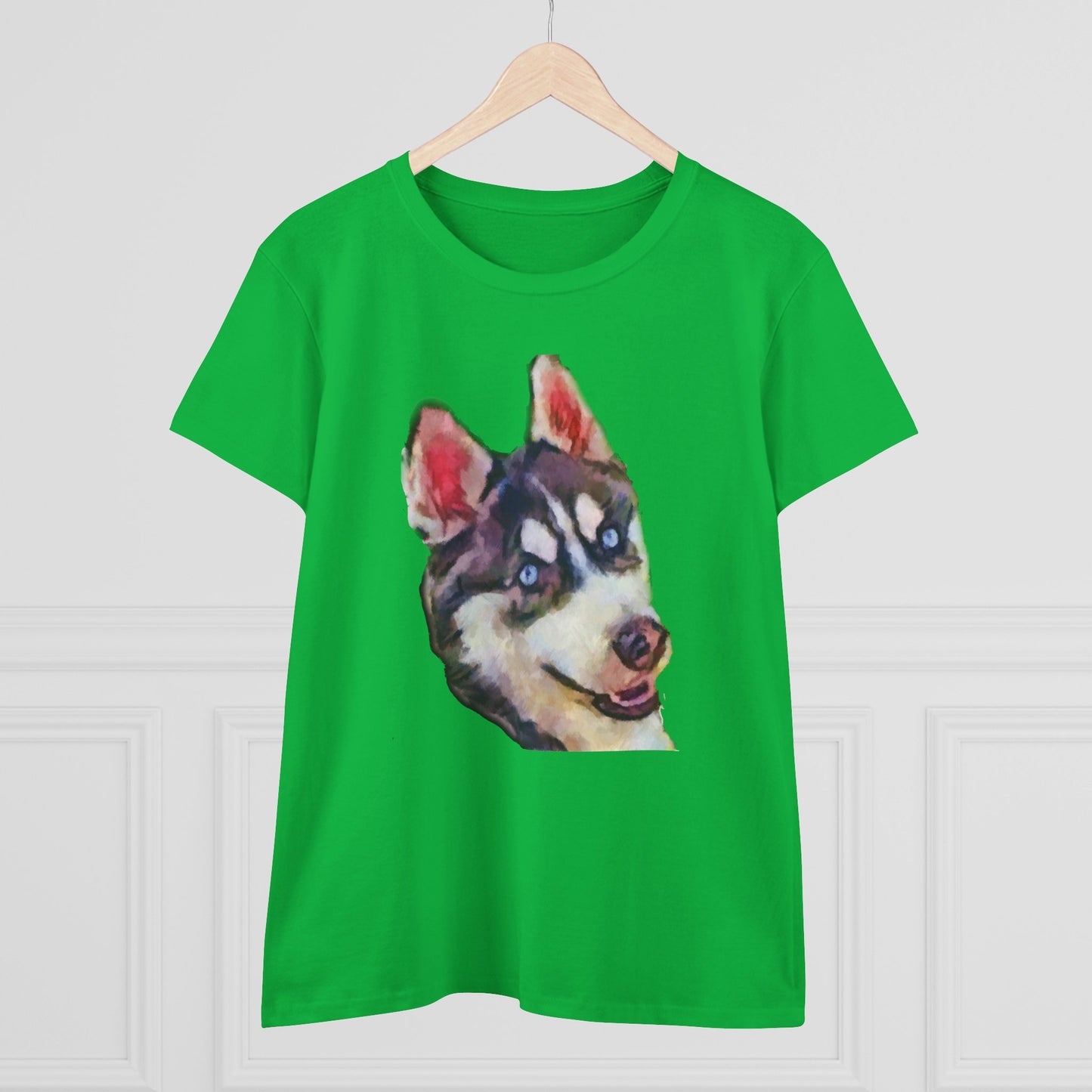Siberian Husky 'Iditarod' Women's Midweight Cotton Tee