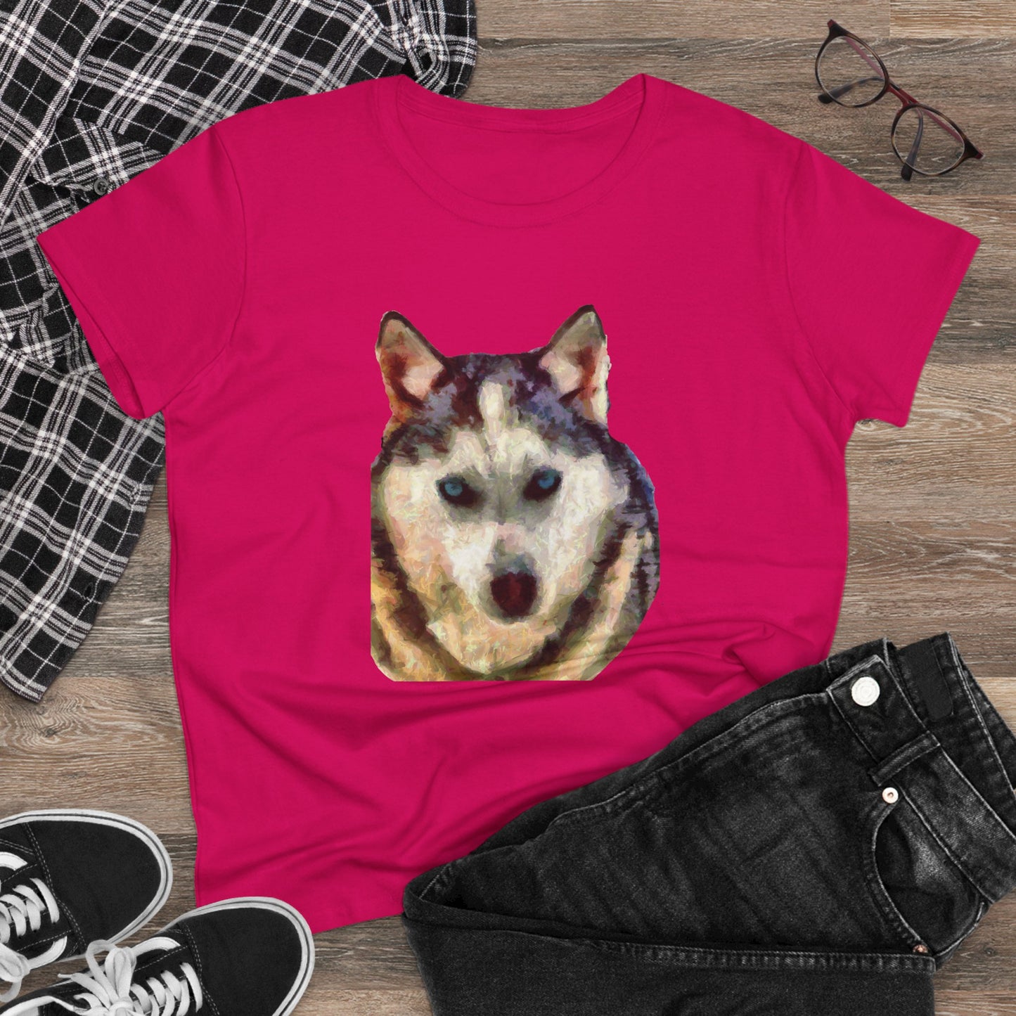 Siberian Husky "Sacha" Women's Midweight Cotton Tee
