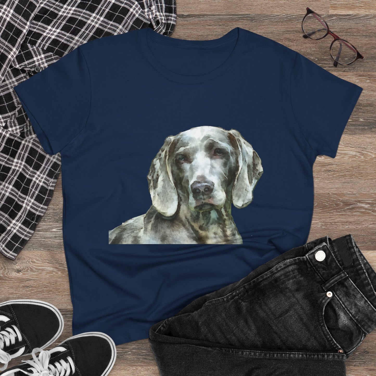 Weimaraner 'Greyson' Women's Midweight Cotton Tee