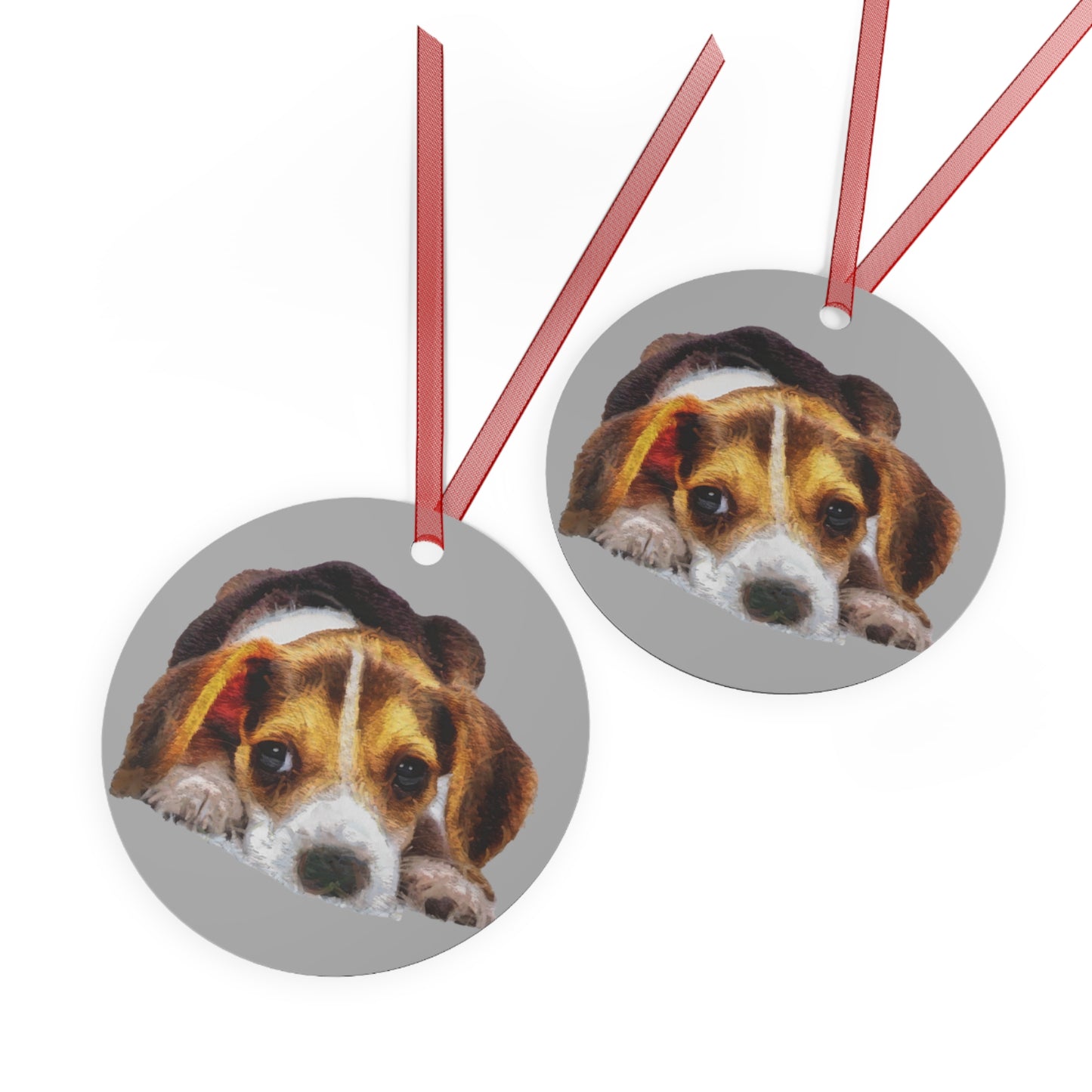 Beagle 'Daisy Mae' Christmas Tree Metal Ornaments