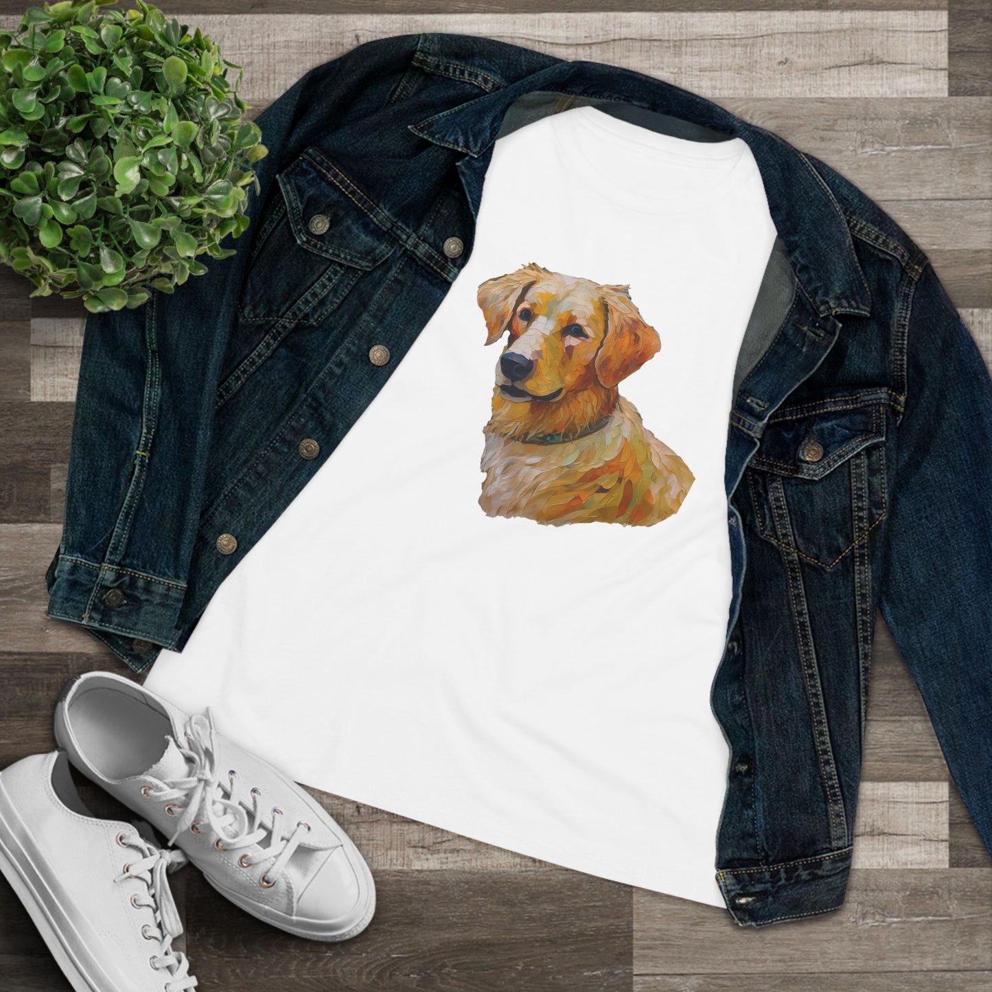 Golden Retriever Puppy Women's Relaxed Fit Cotton Tee