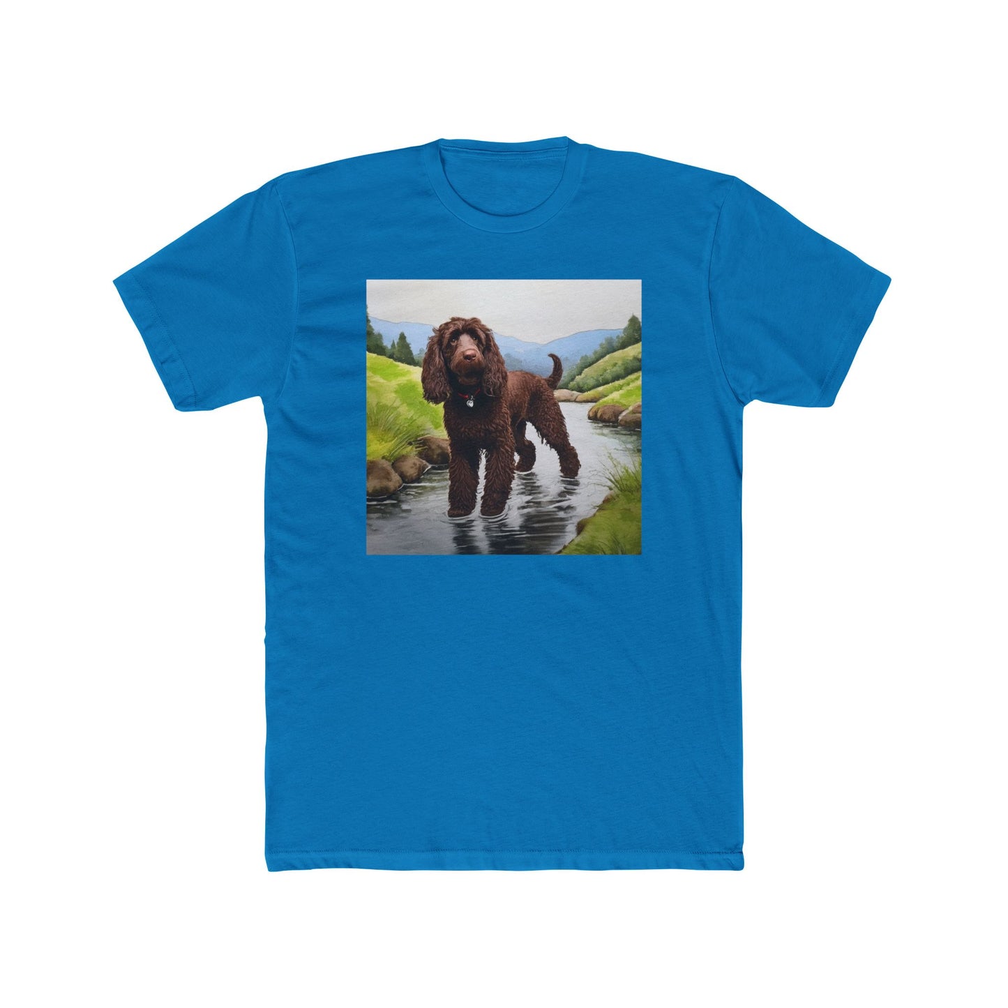 Irish Water Spaniel Men's Fitted Cotton Crew Tee