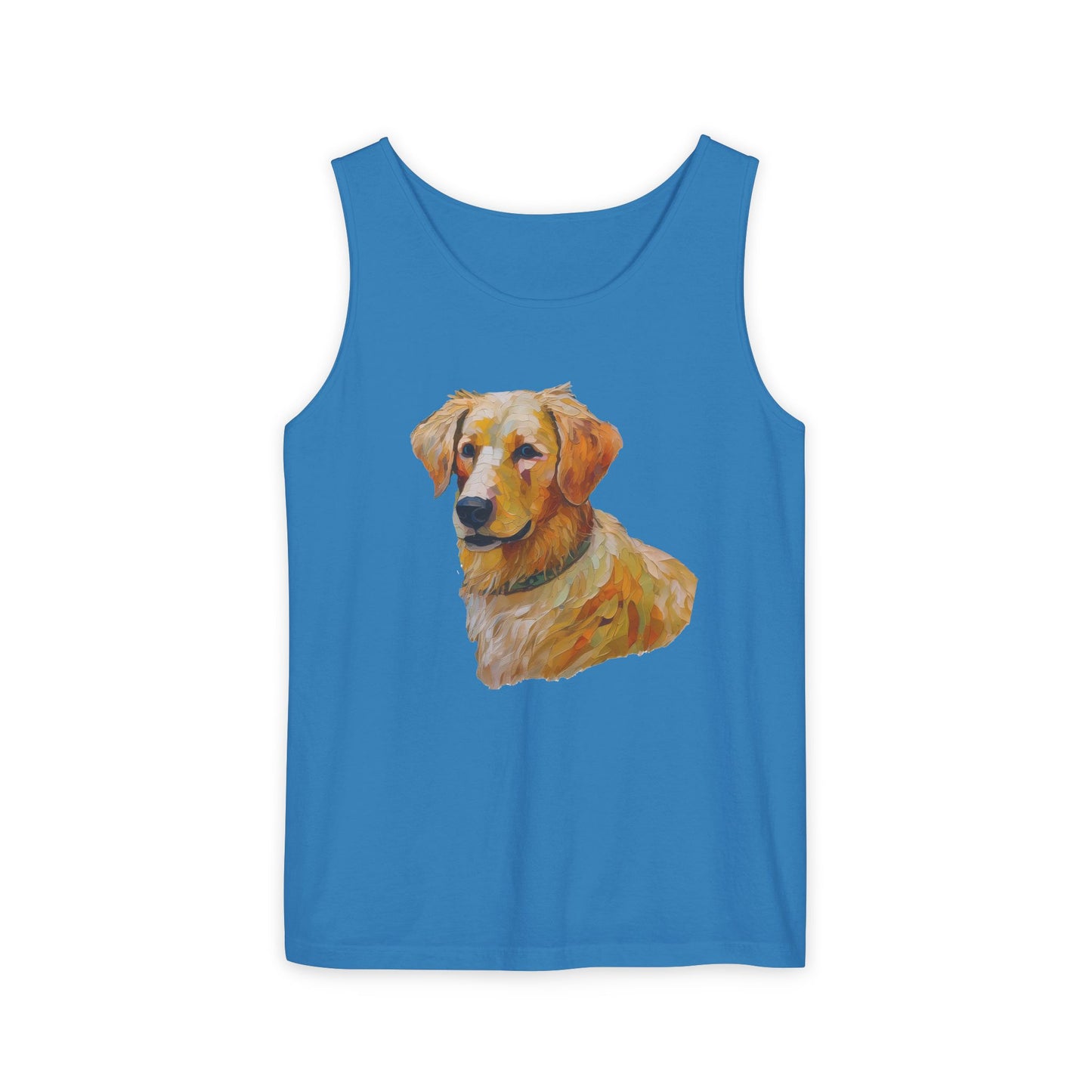 Golden Retriever Puppy - Unisex Relaxed Fit Garment-Dyed Tank Top