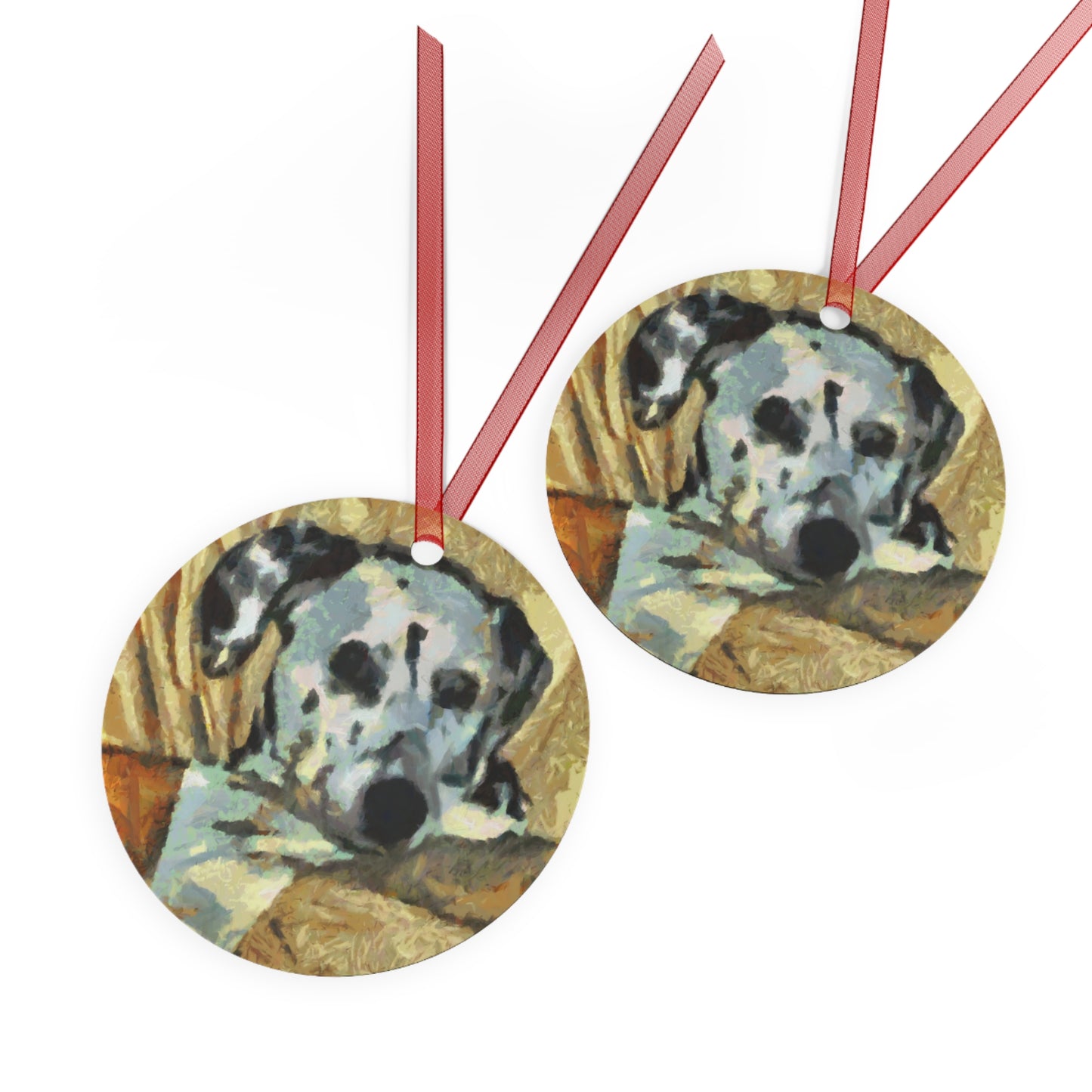 Dalmatian 'Time for Breakfast' Metal Ornaments