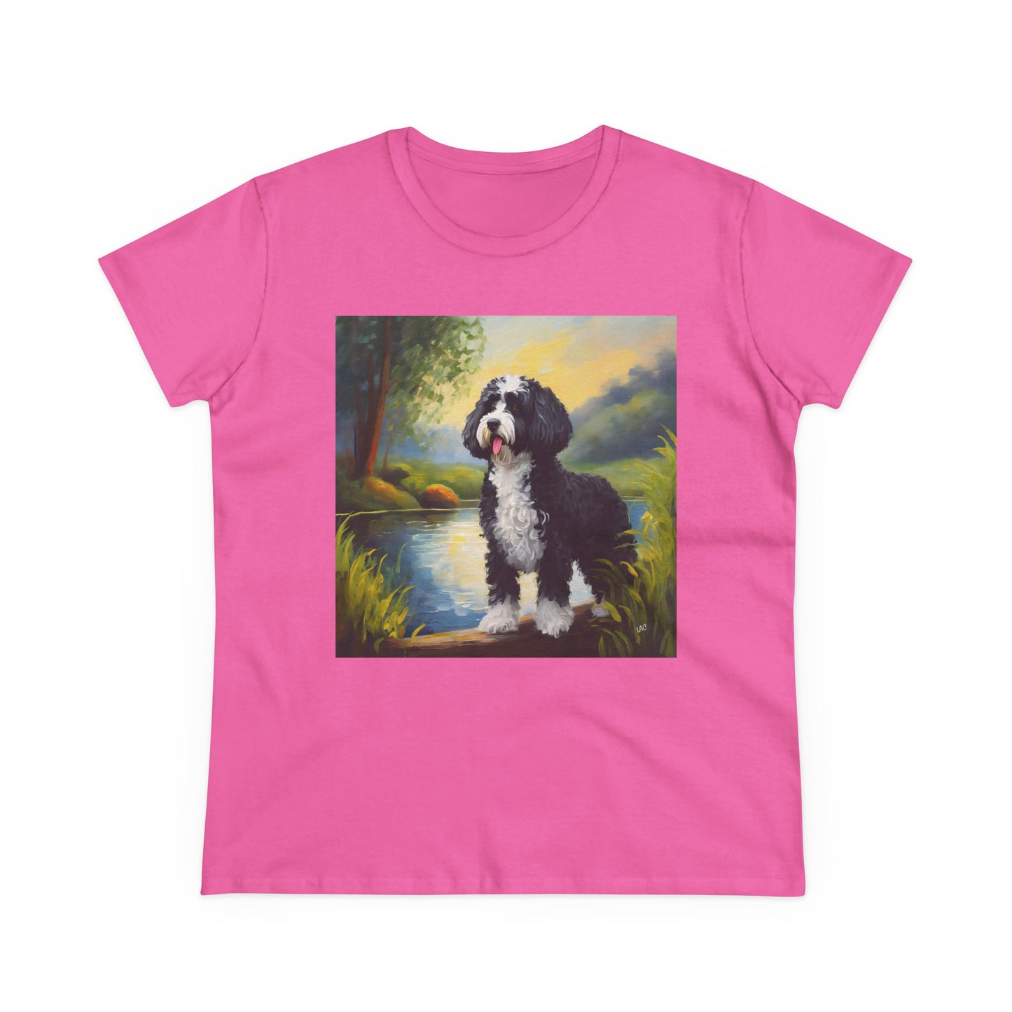 Portuguese Water Dog Women's Midweight Cotton Tee
