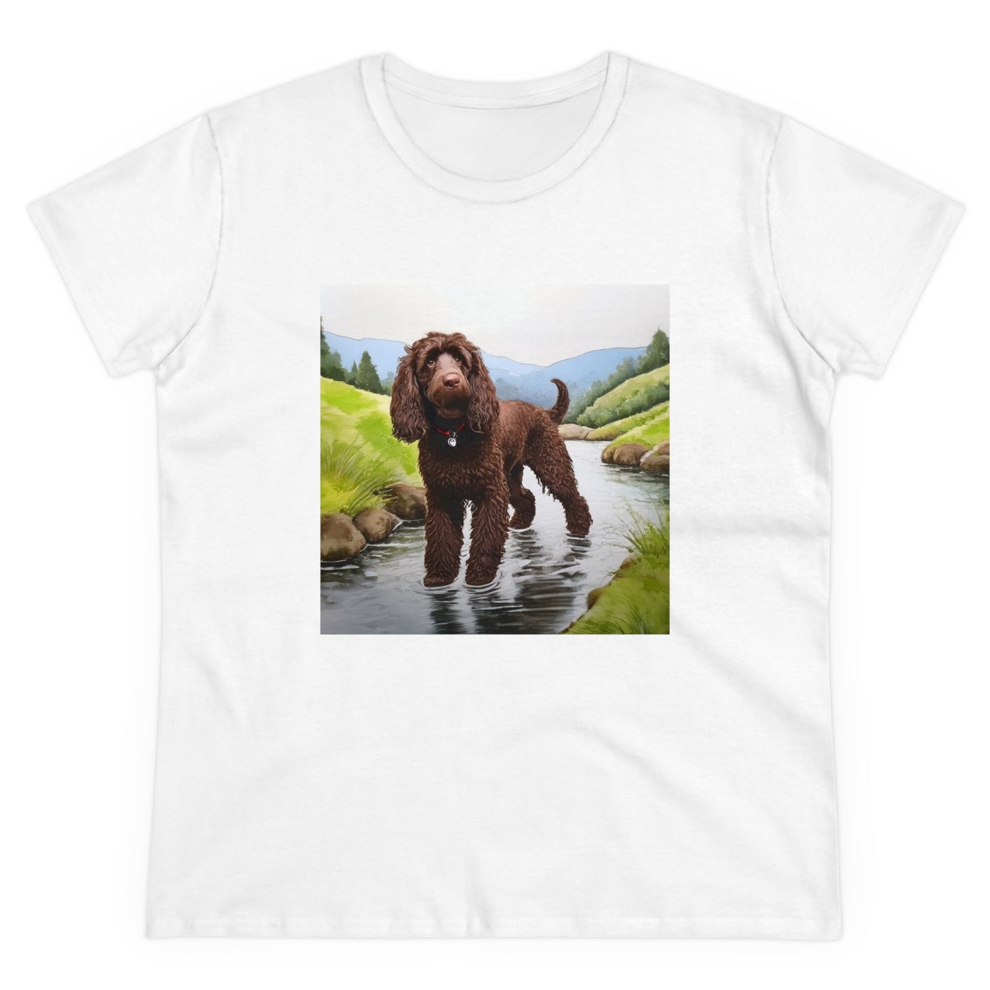 Irish Water Spaniel Women's Midweight Cotton Tee