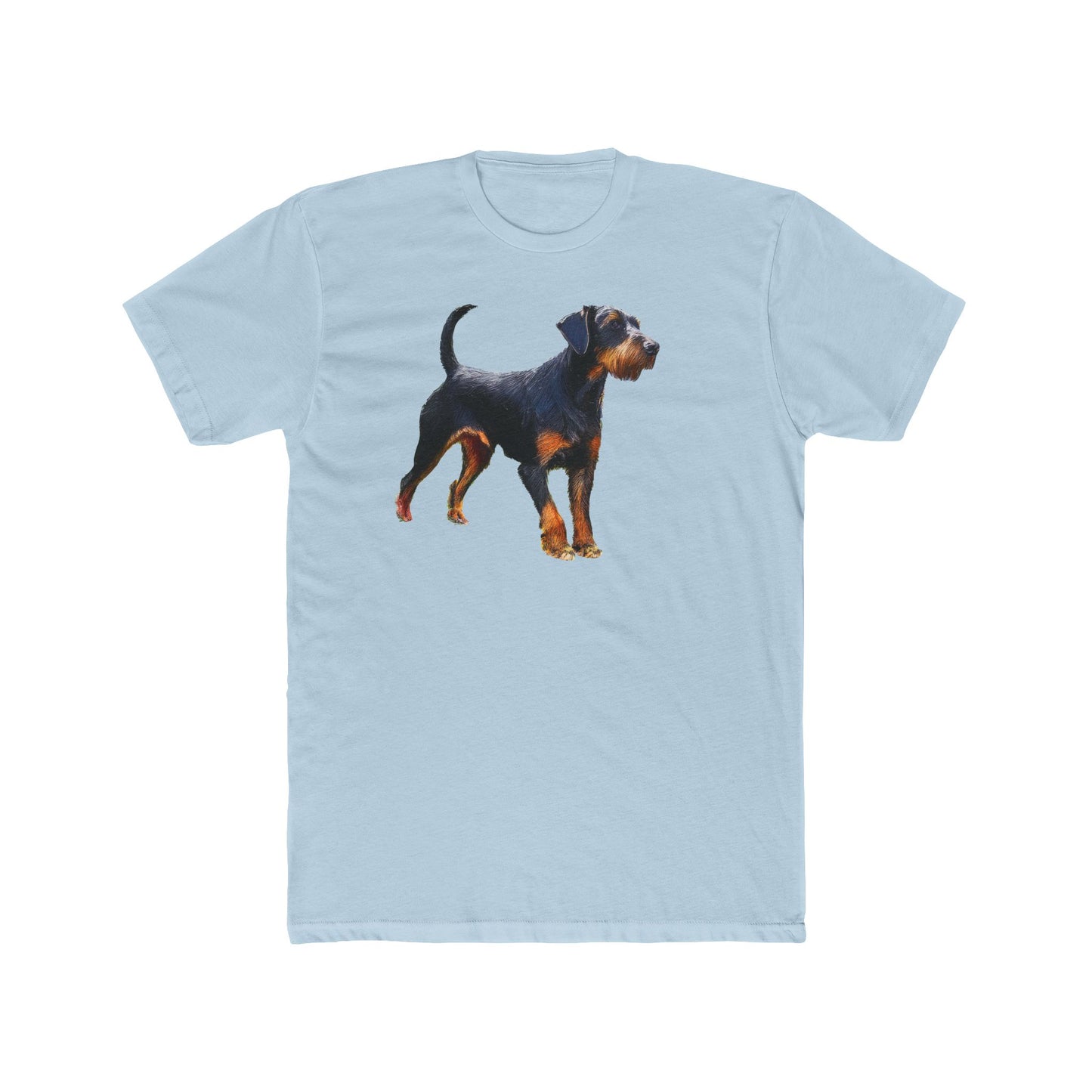 Deutscher Jagdterrier Men's Fitted Cotton Crew Tee