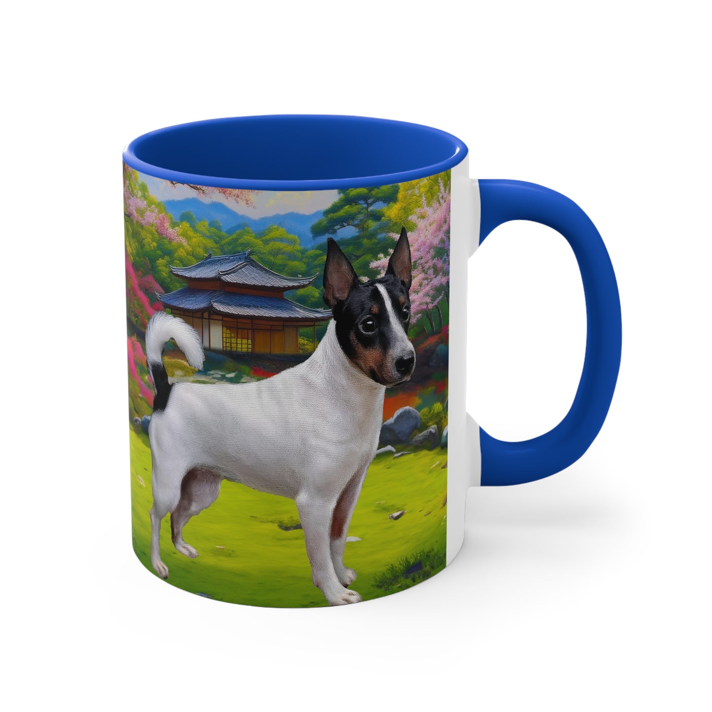Japanese Terrier 11oz Accent Mug with Playful Dog Design