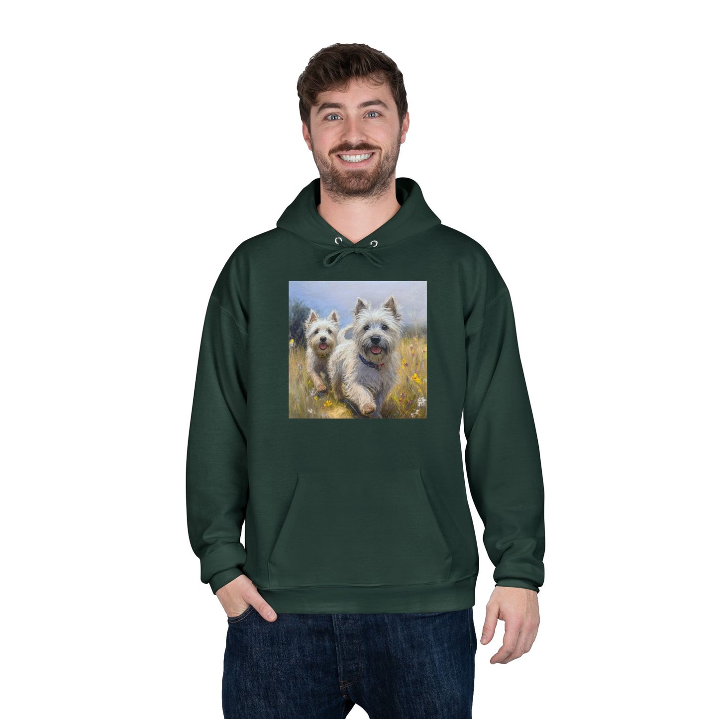 Cairn Terriers - Unisex Cotton Blend Fleece Lined Hoodie Sweatshirt