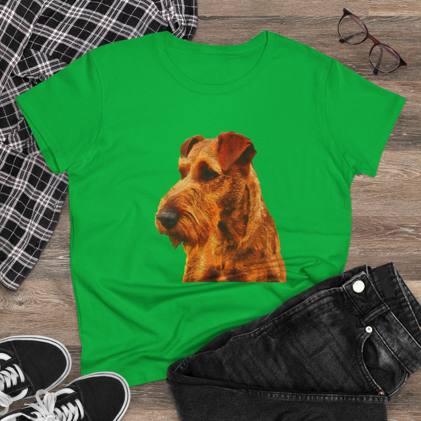 Irish Terrier 'Jocko' Women's Midweight Cotton Tee