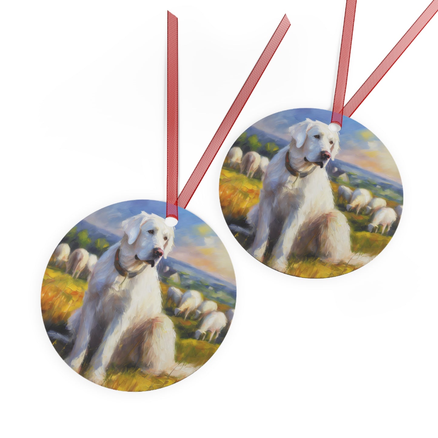 Hungarian Kuvasz Metal Ornaments