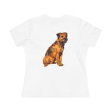 'Andrew' Border Terrier Women's Relaxed Fit Cotton Tee