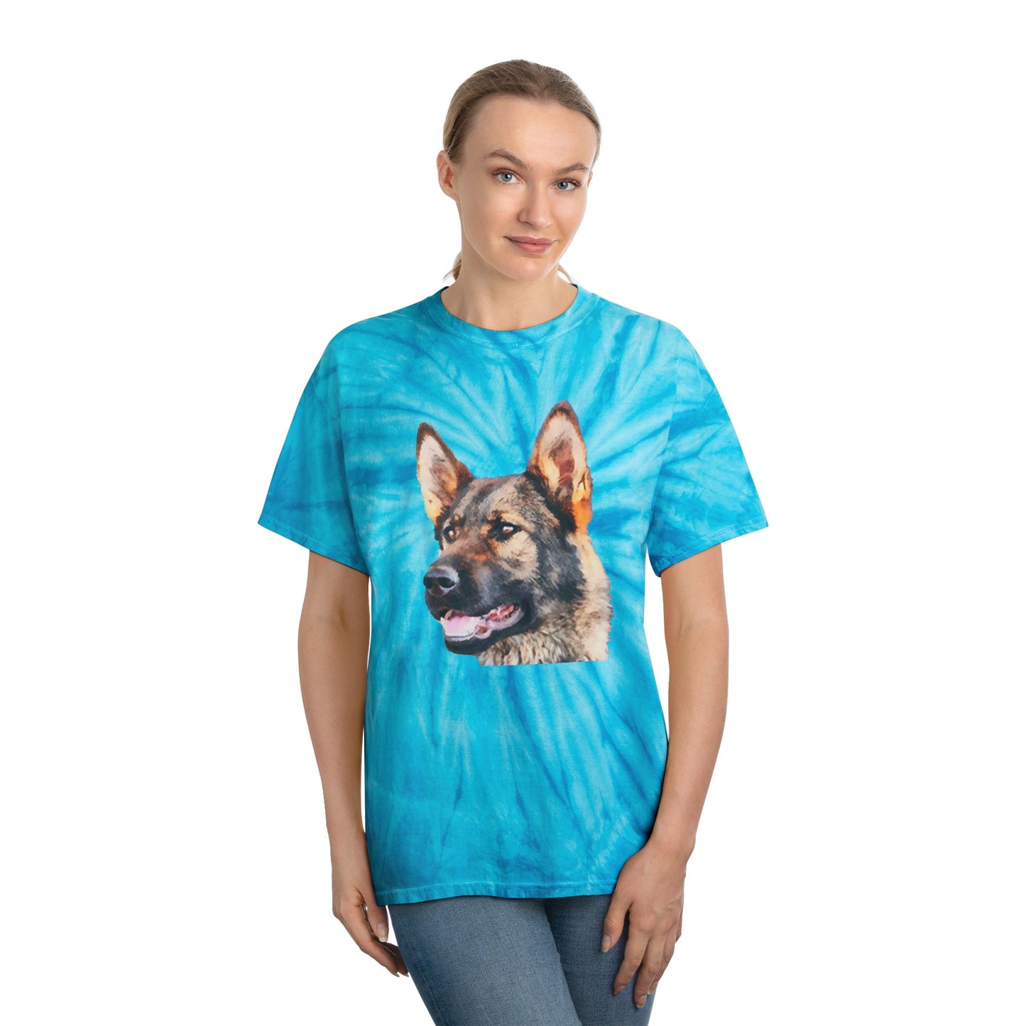 German Shepherd Tie-Dye Tee, Cyclone: A Splash of Fun