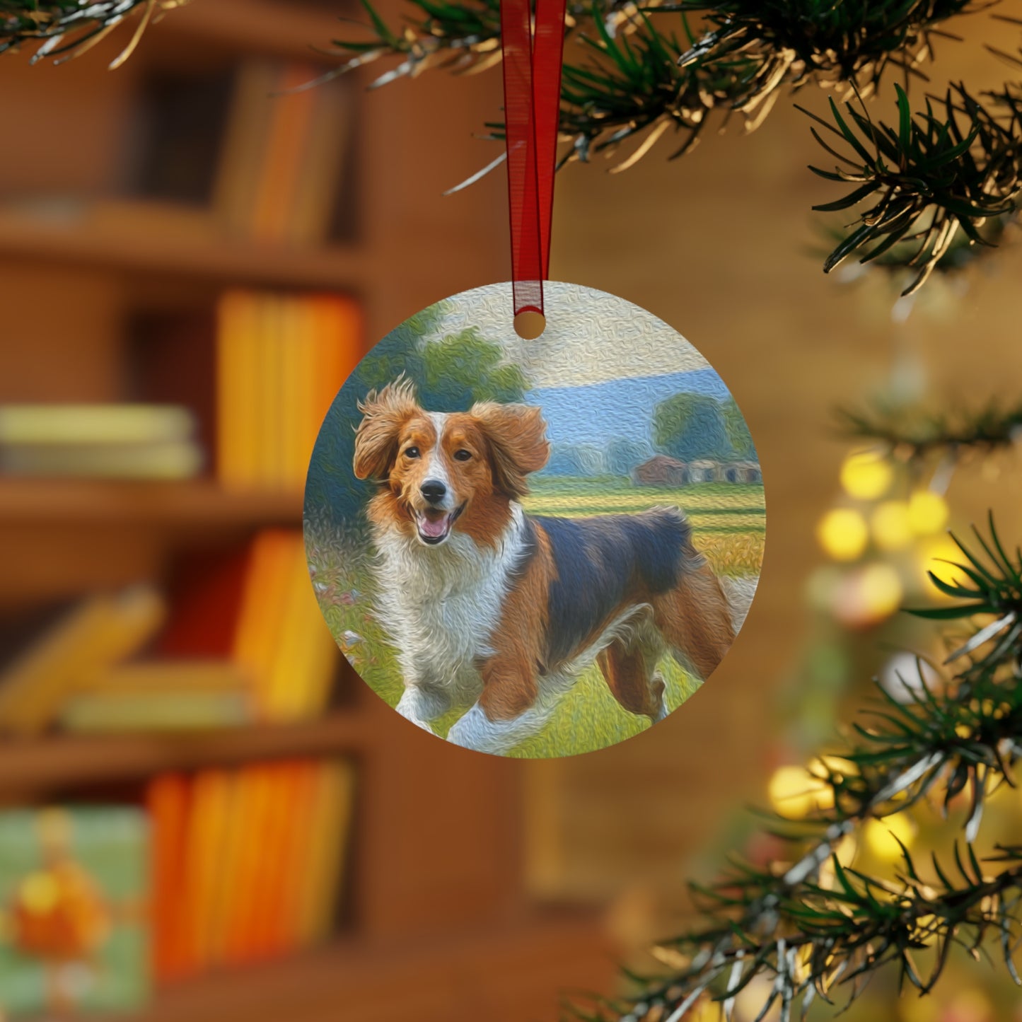 Kooikerhondje Christmas Tree Metal Ornaments