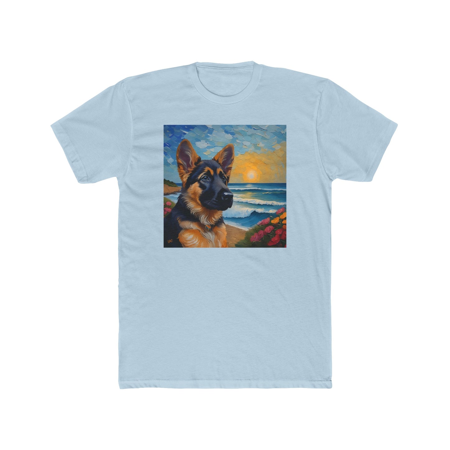 German Shepherd Puppy #2 - Men's Fitted Cotton Crew Tee