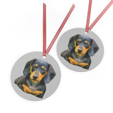 Dachshund 'Doxie 2' Metal Ornaments