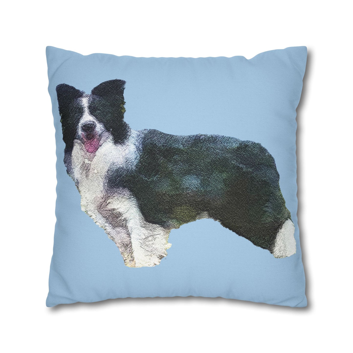 Border Collie '#1' Spun Polyester Throw Pillow