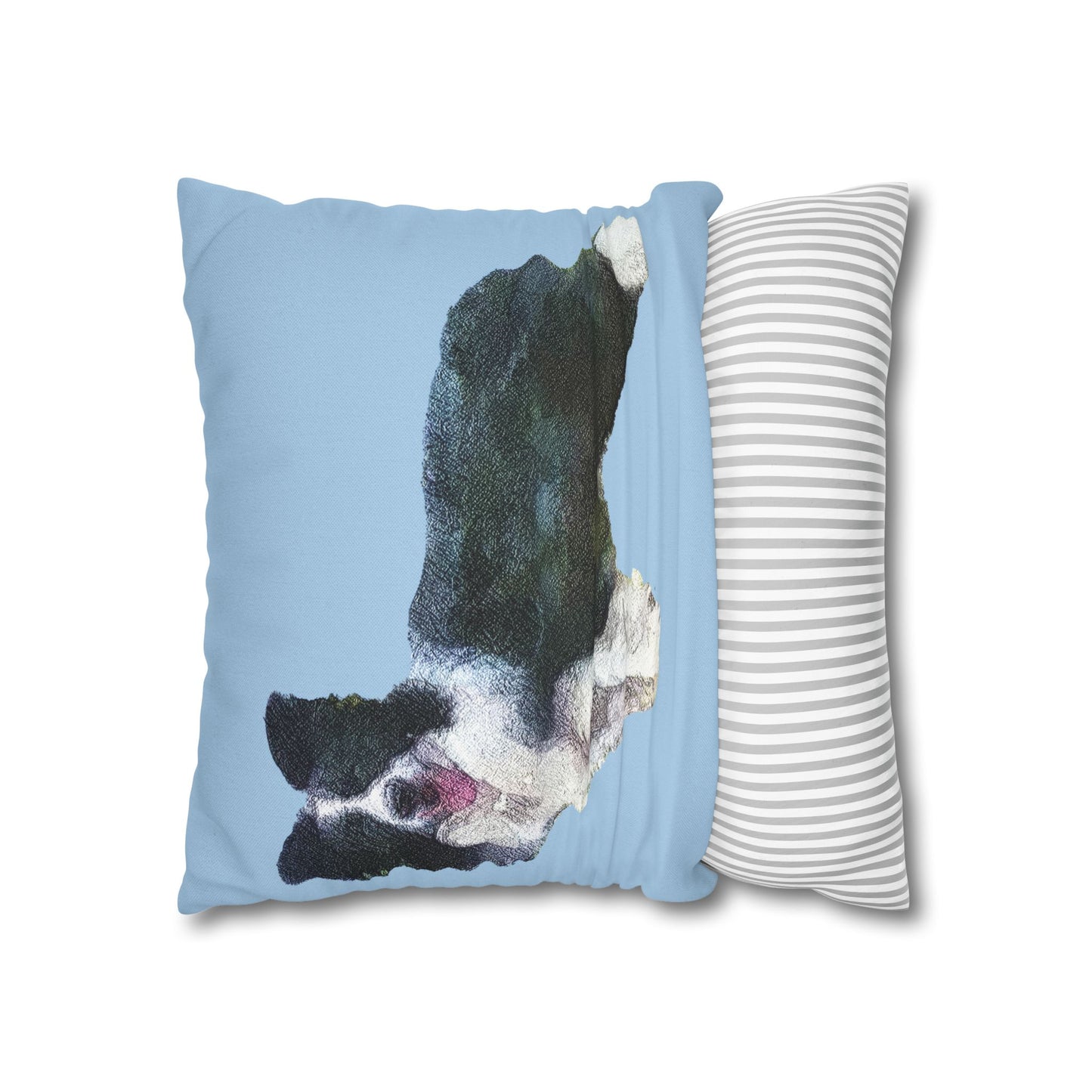 Border Collie '#1' Spun Polyester Throw Pillow