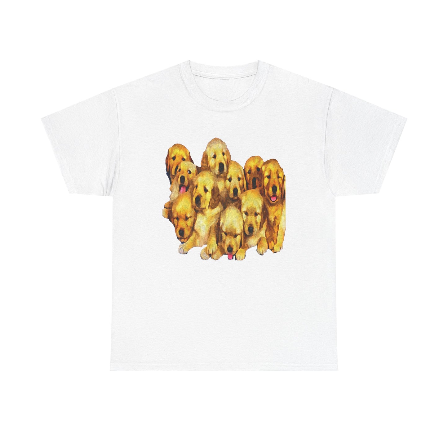 Golden Retriever Puppies Unisex Heavy Cotton Tee