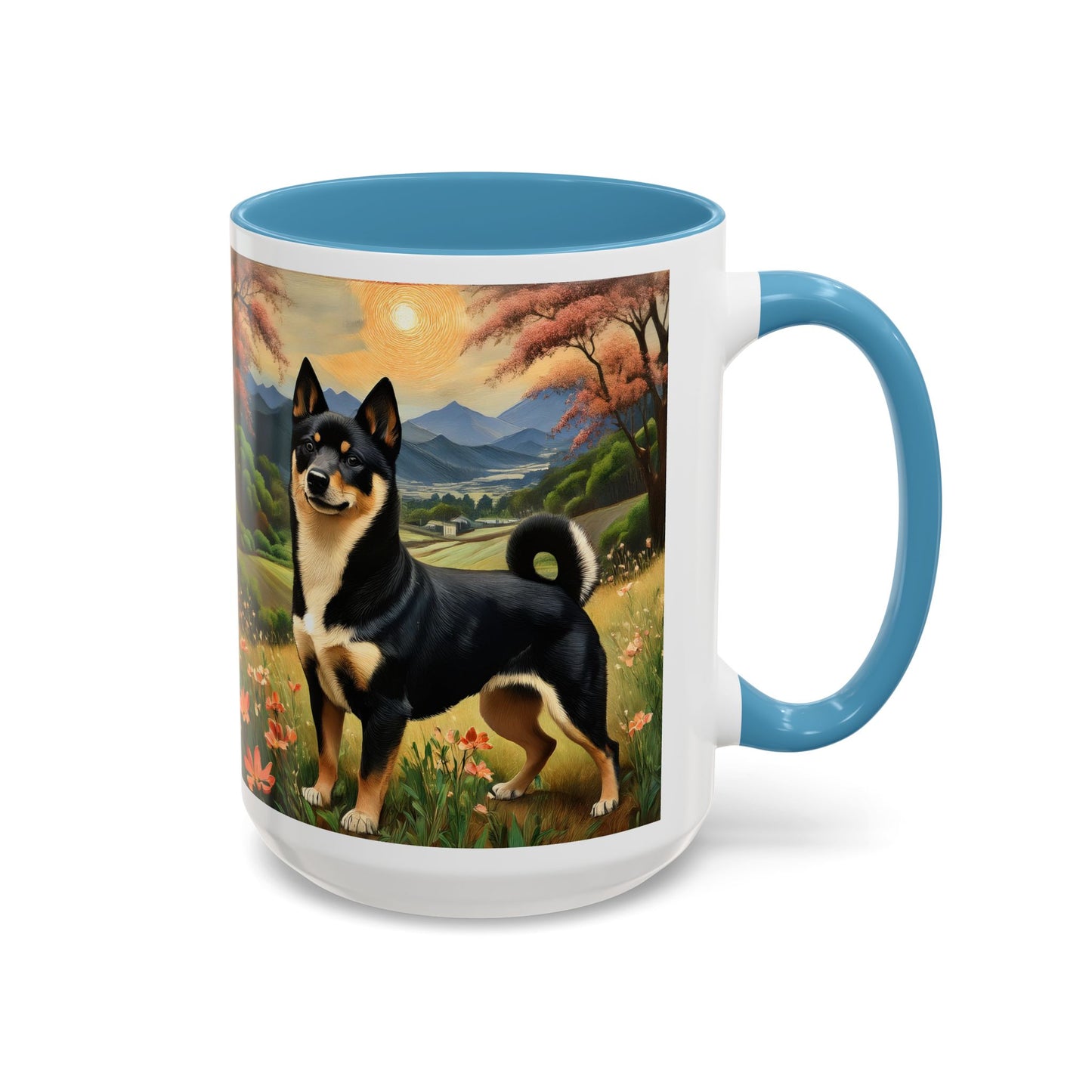 Shiba Inu - Black and Tan -- Ceramic Accent Coffee Mug (11, 15oz)