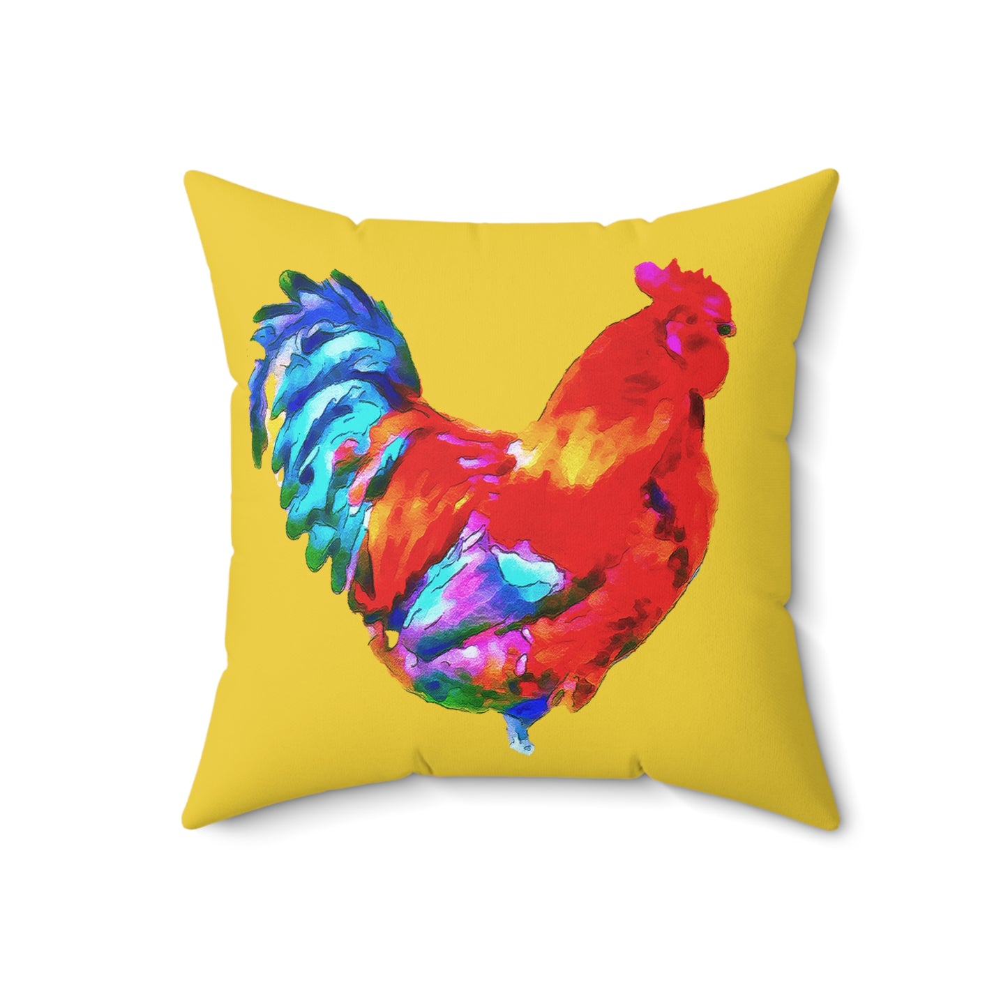 Rooster 'Craw' Spun Polyester Throw Pillow