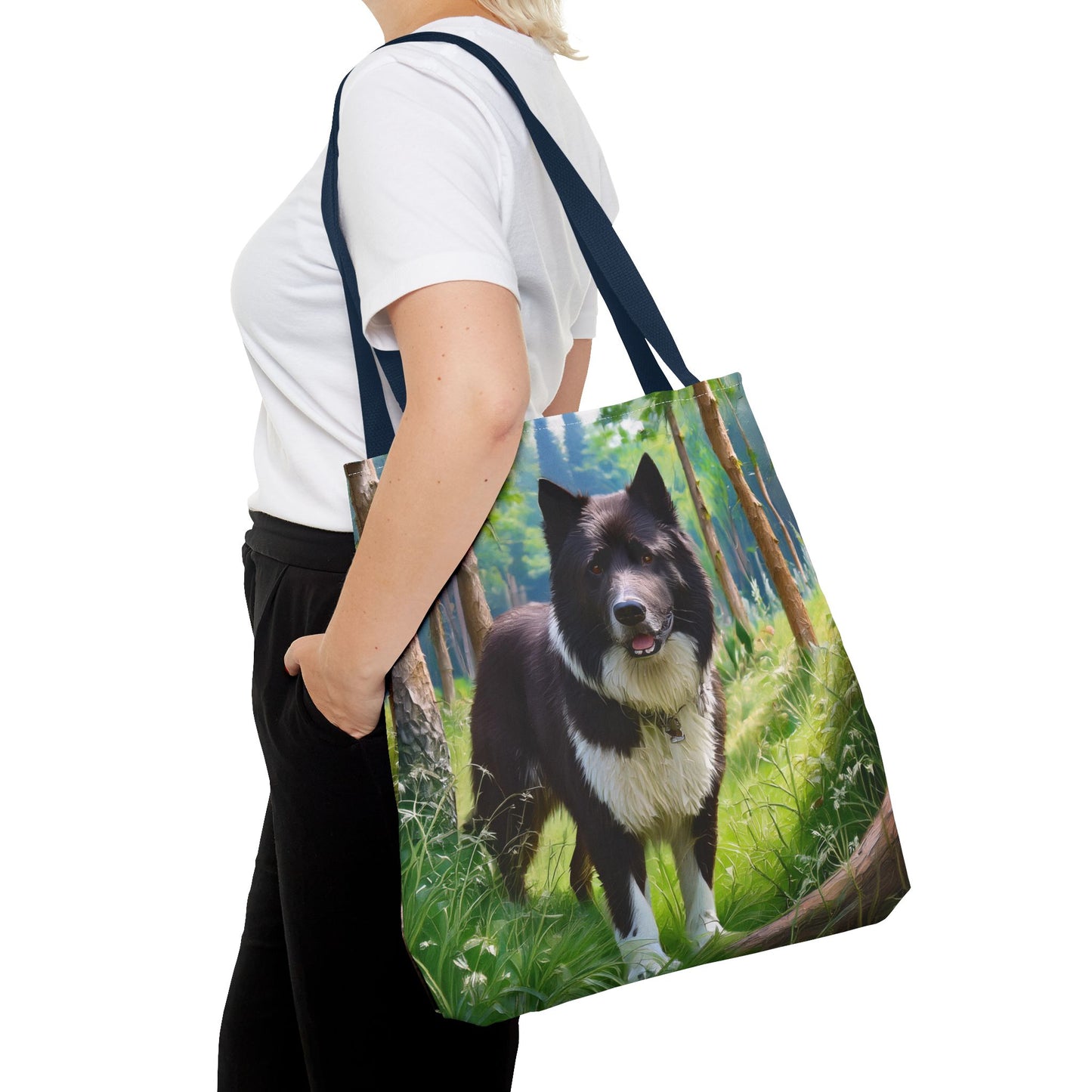 Karelian Bear Dog Polyester Tote Bag (AOP)