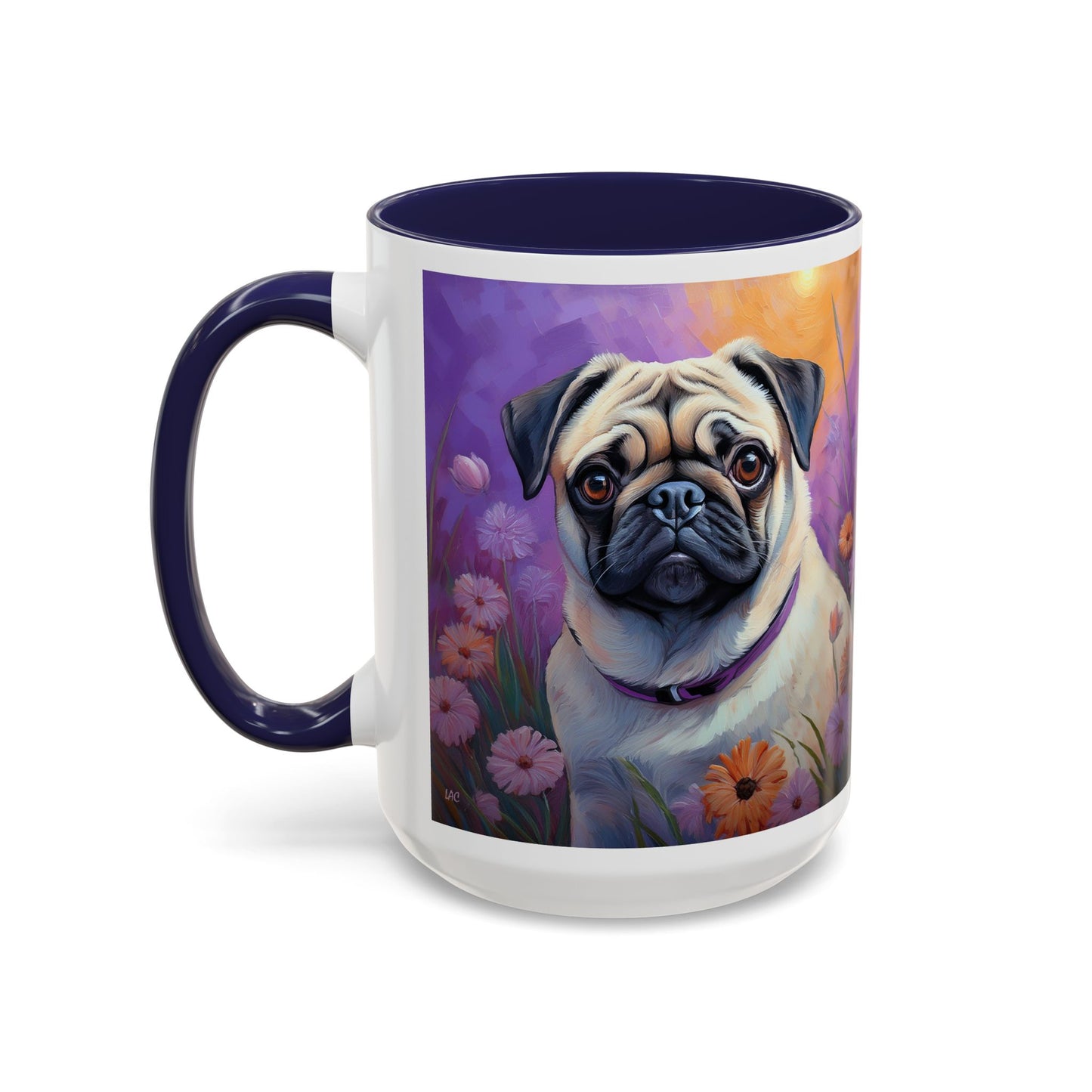 Pug - Accent Coffee Mug - 2 Sizes