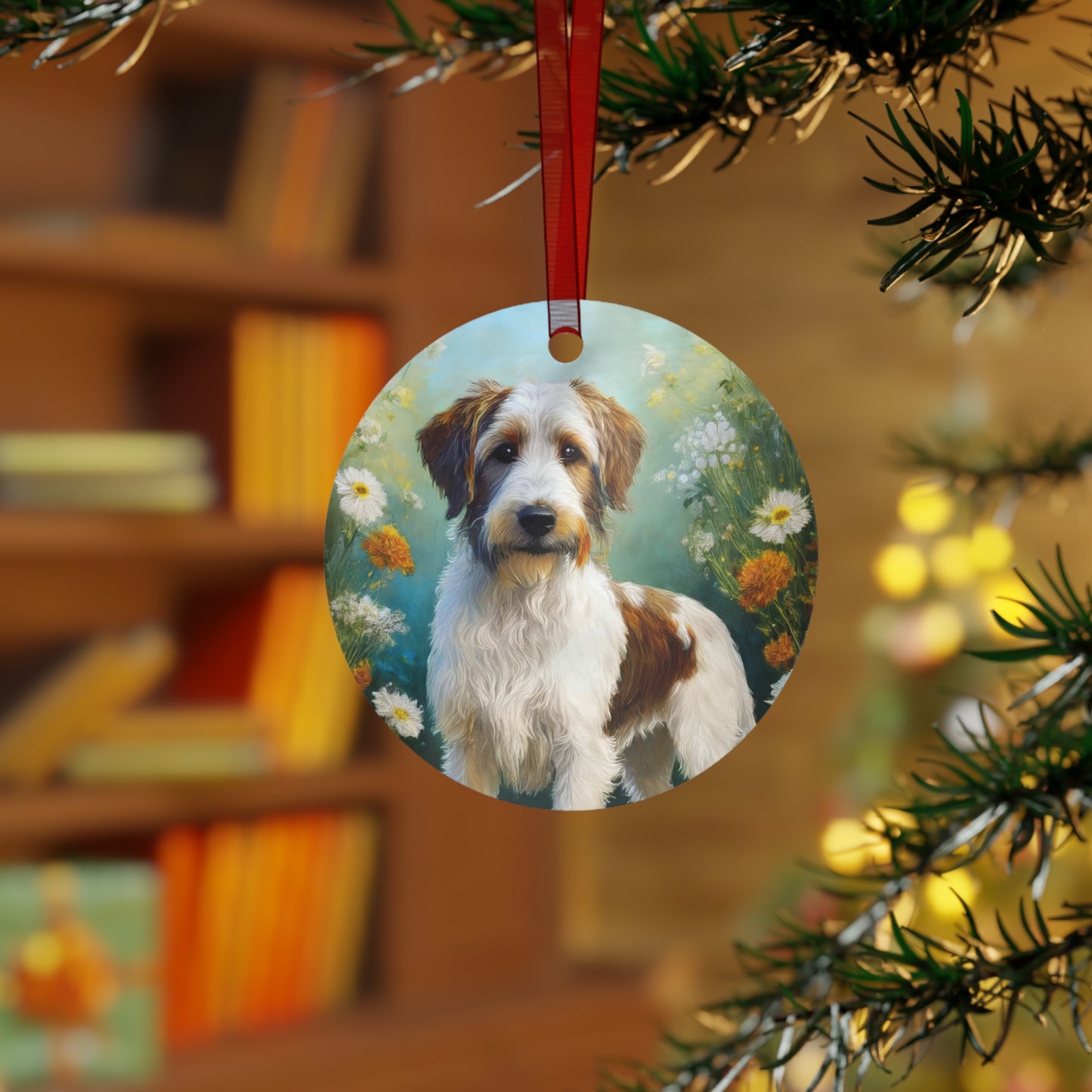 Kromfohrlander - Christmas Tree Metal Ornaments