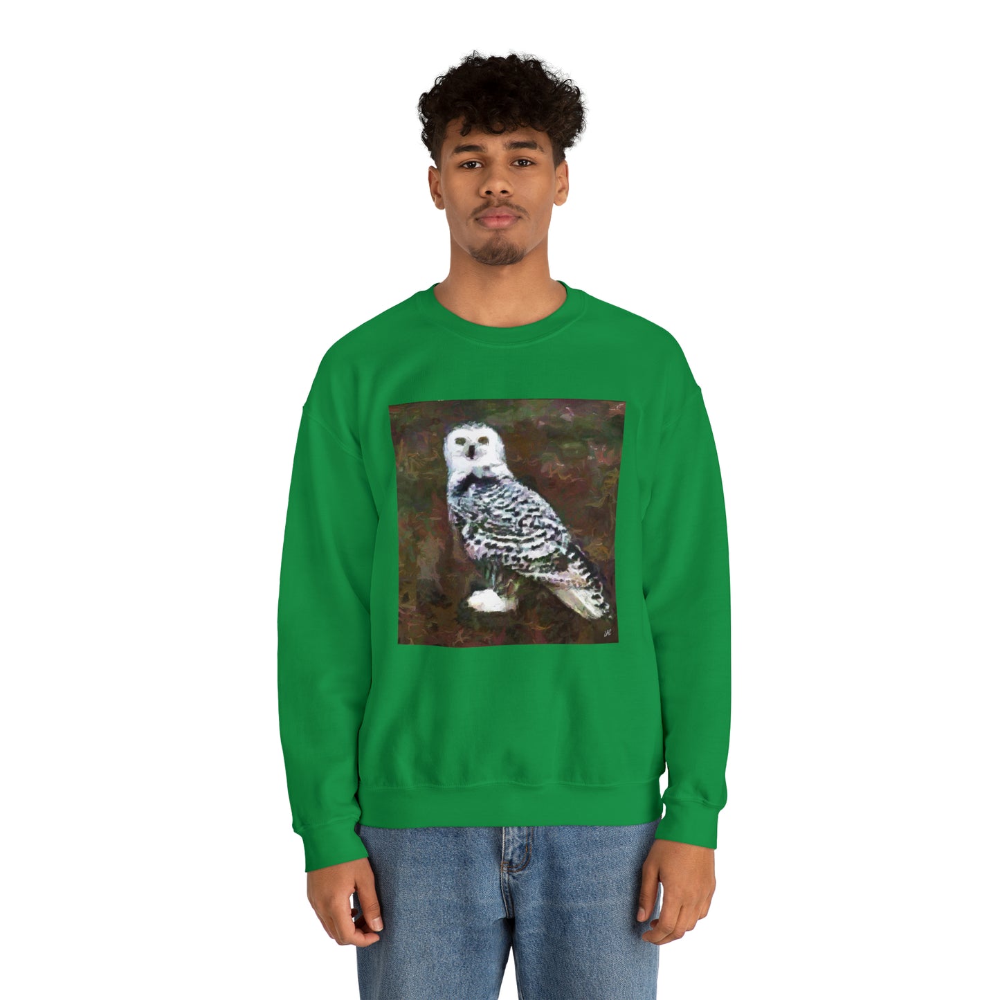 Snowy White Owl Unisex 50/50 Crewneck Sweatshirt